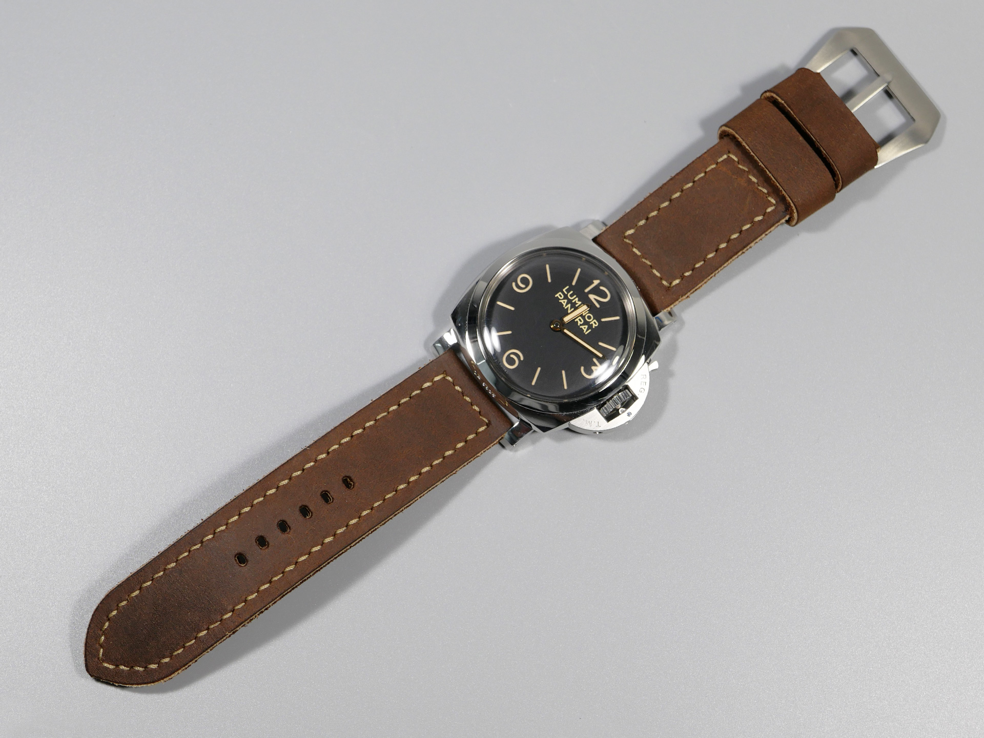 Panerai 47mm Leather Strap Rust Brown Marcello 26mm IMAGE