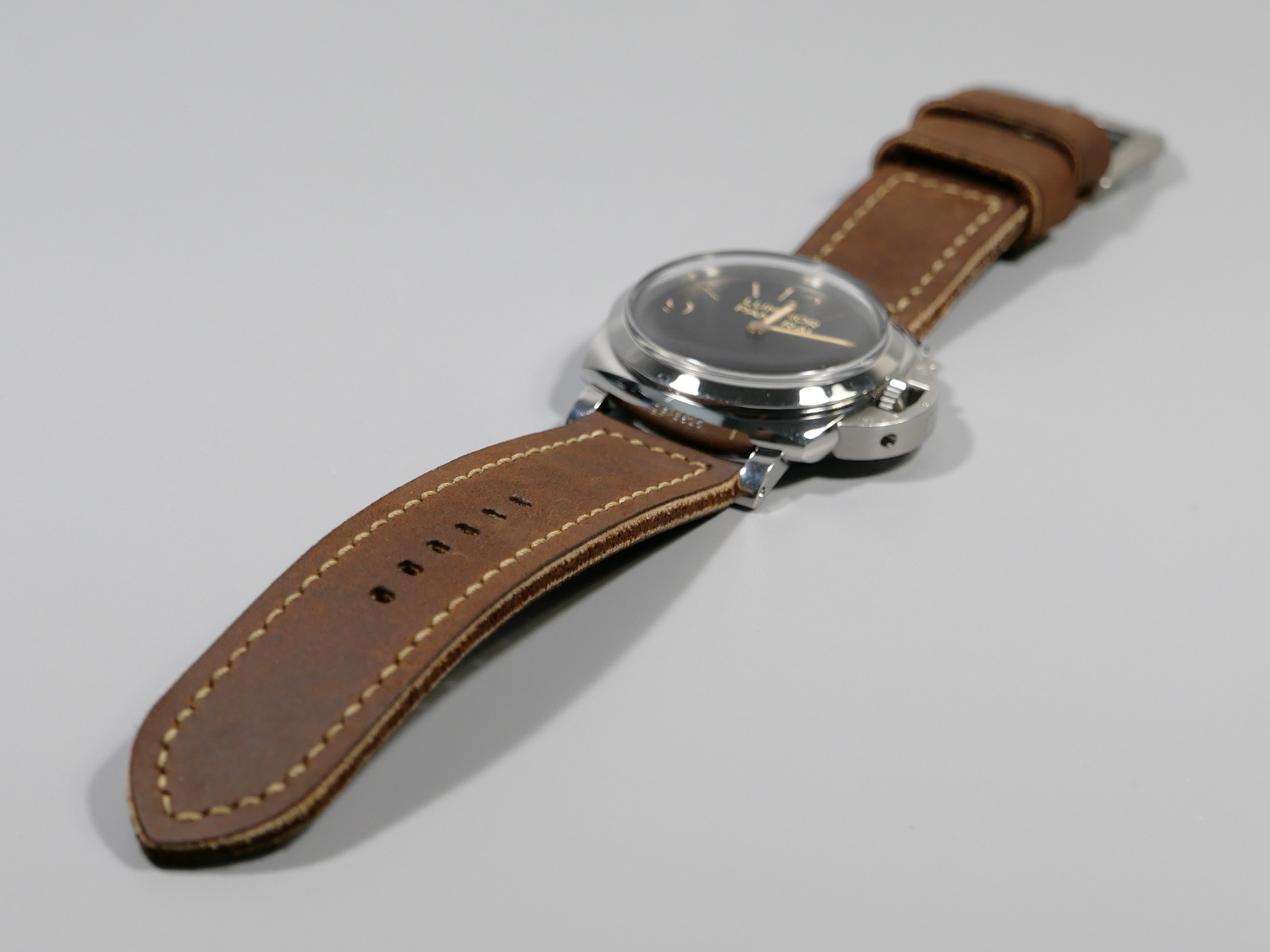 Panerai 47mm Leather Strap Rust Brown Marcello 26mm IMAGE