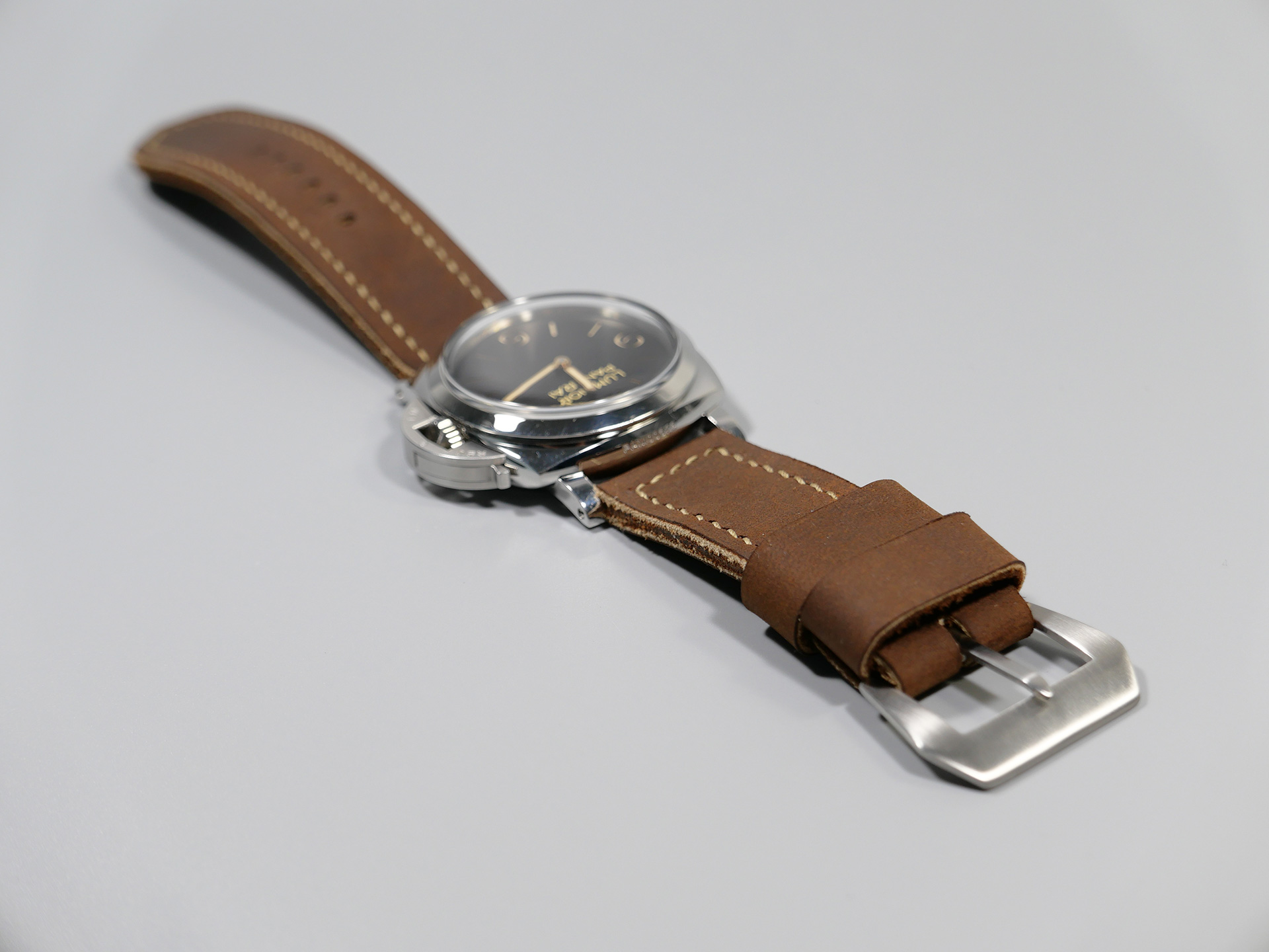 Panerai 47mm Leather Strap Rust Brown Marcello 26mm IMAGE