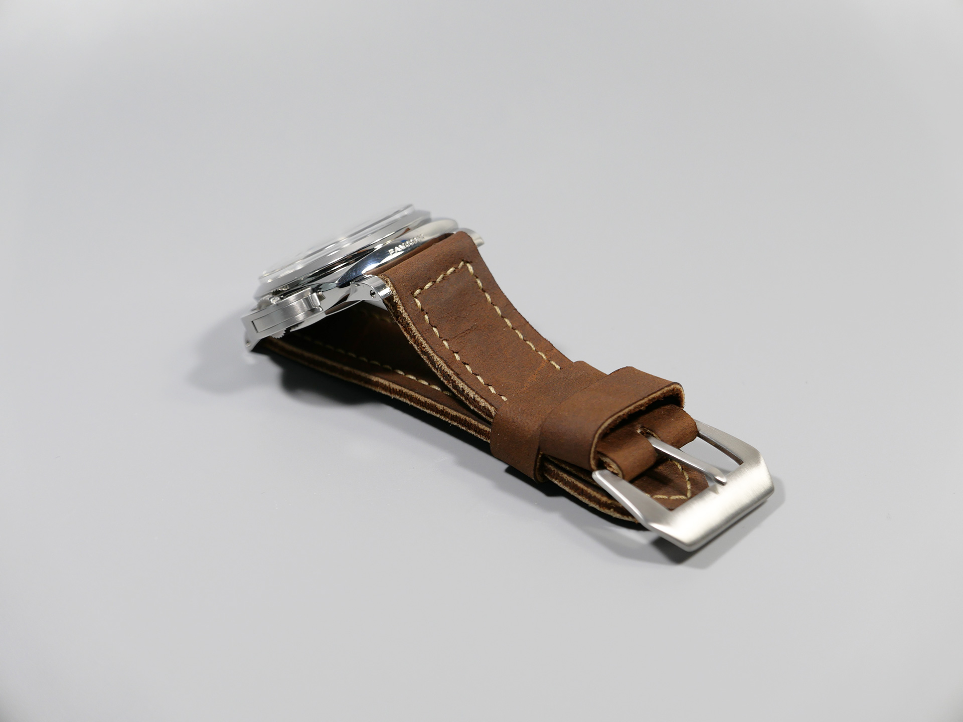 Panerai 47mm Leather Strap Rust Brown Marcello 26mm IMAGE