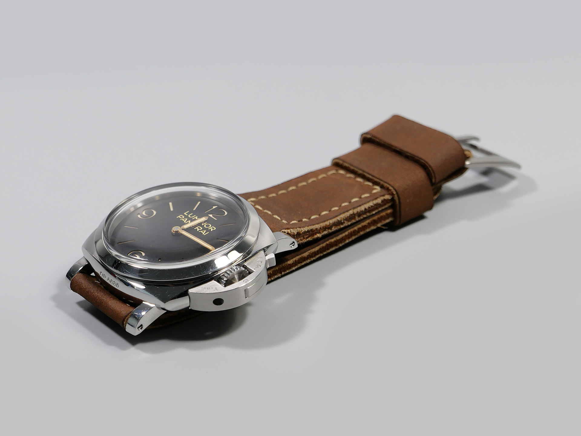 Panerai 47mm Leather Strap Rust Brown Marcello 26mm IMAGE
