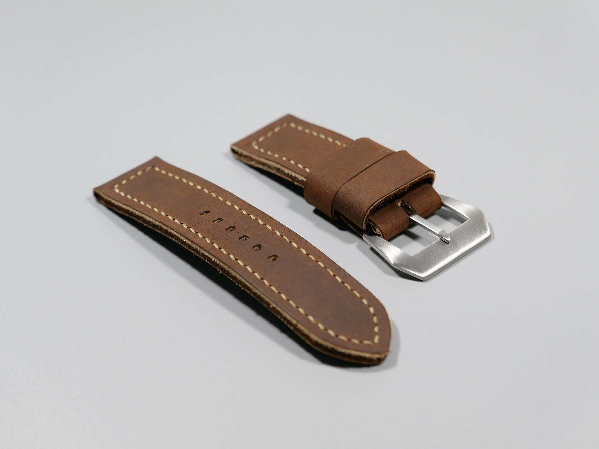 Panerai 47mm Leather Strap Rust Brown Marcello 26mm IMAGE