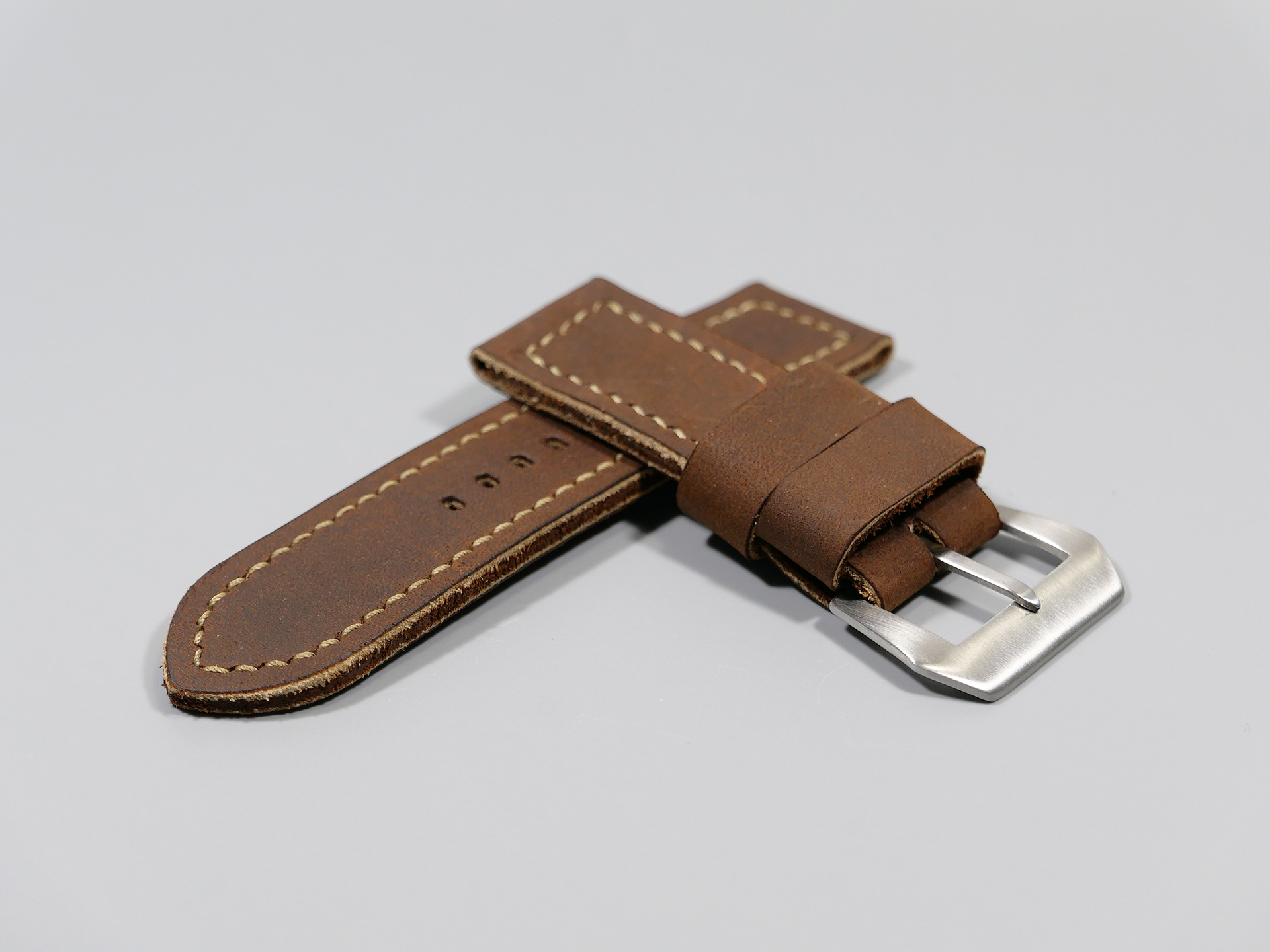Panerai 47mm Leather Strap Rust Brown Marcello 26mm IMAGE
