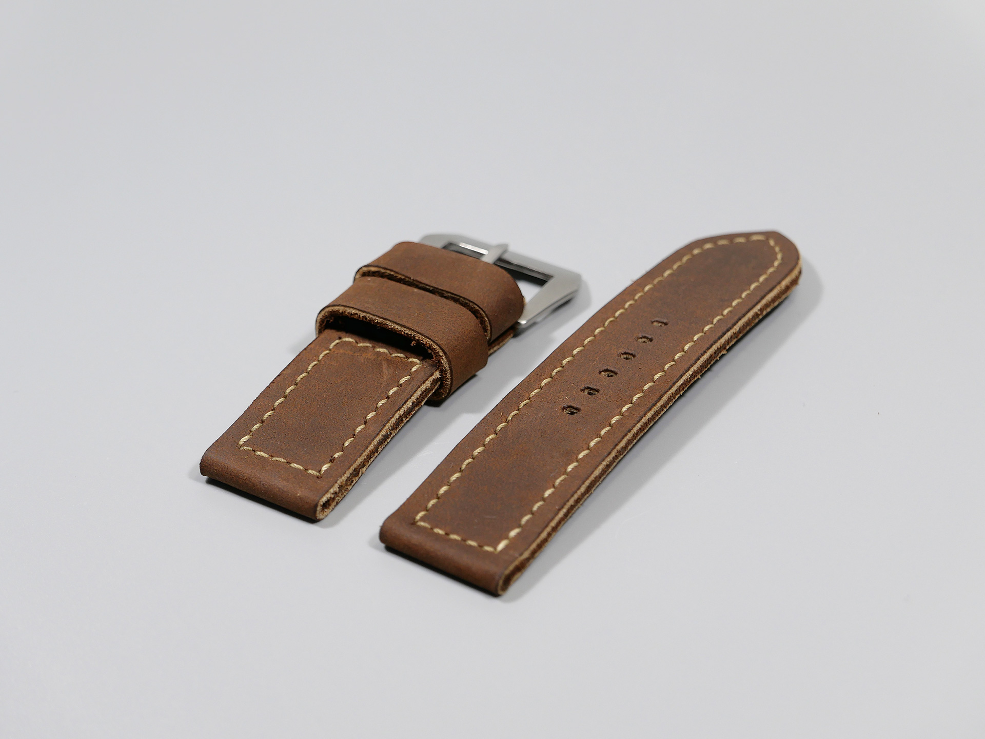 Panerai 47mm Leather Strap Rust Brown Marcello 26mm IMAGE