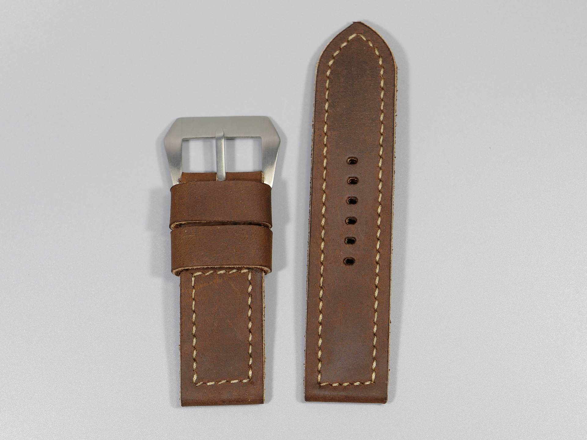 Panerai 47mm Leather Strap Rust Brown Marcello 26mm IMAGE