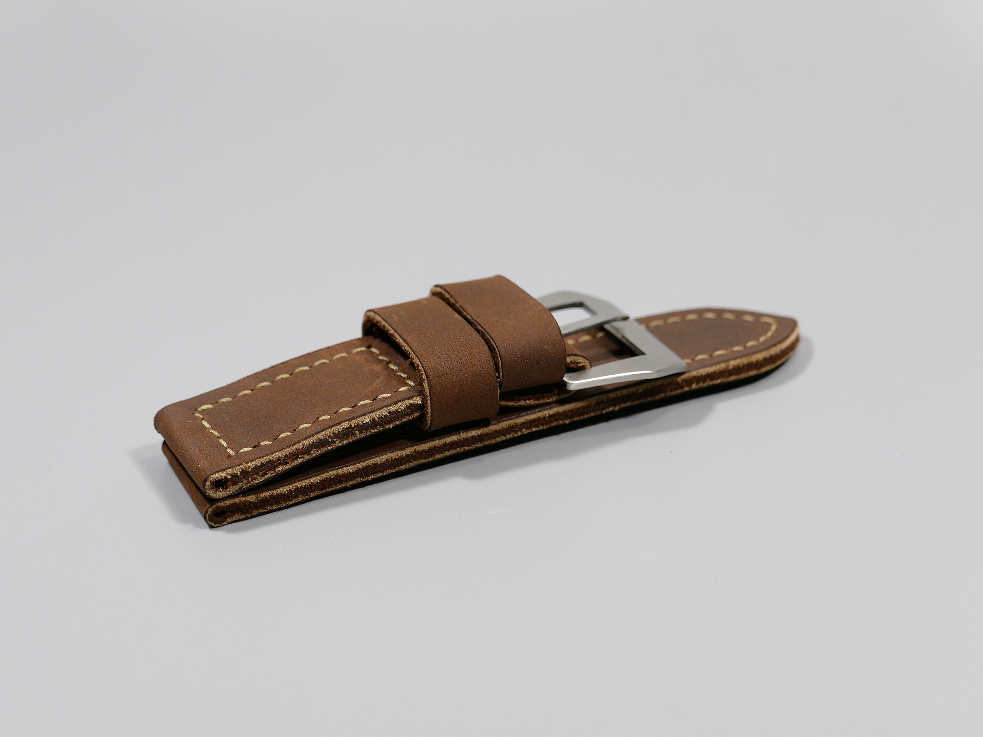 Panerai 47mm Leather Strap Rust Brown Marcello 26mm IMAGE