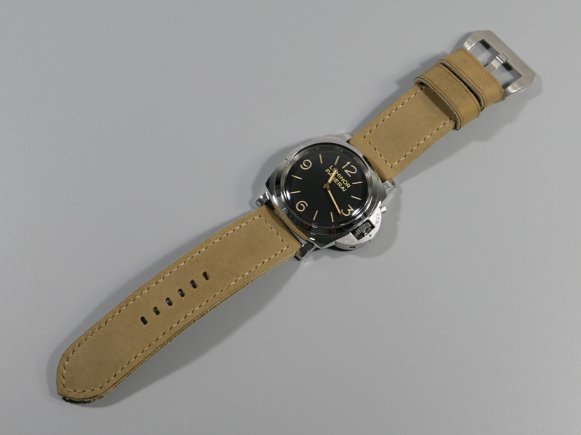 Marcello Panerai Luminor 47mm Leather Strap Sage Tan IMAGE