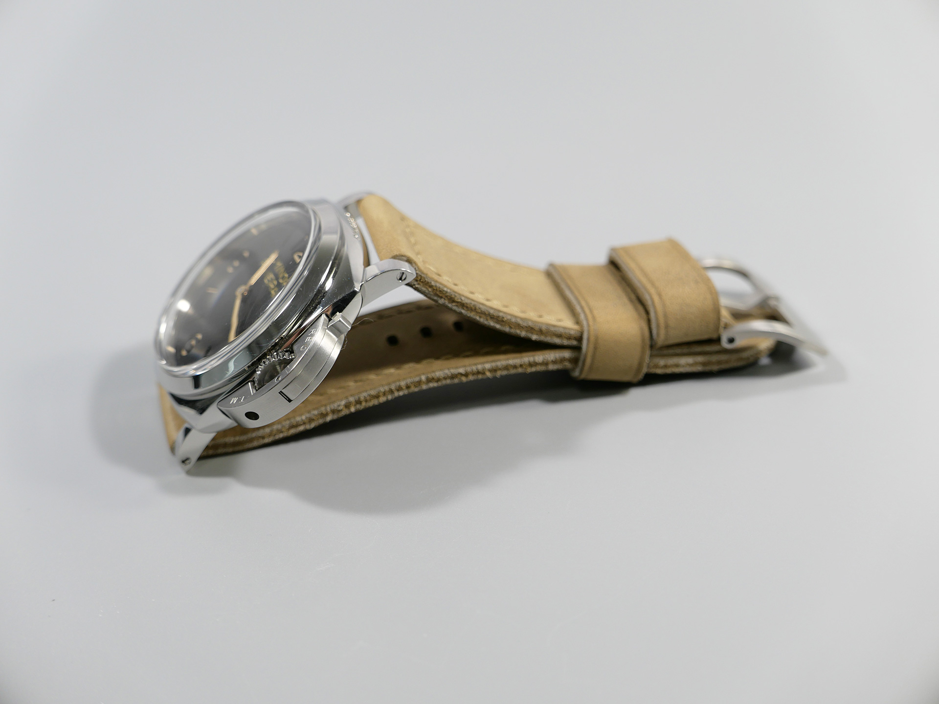 Marcello Panerai Luminor 47mm Leather Strap Sage Tan IMAGE