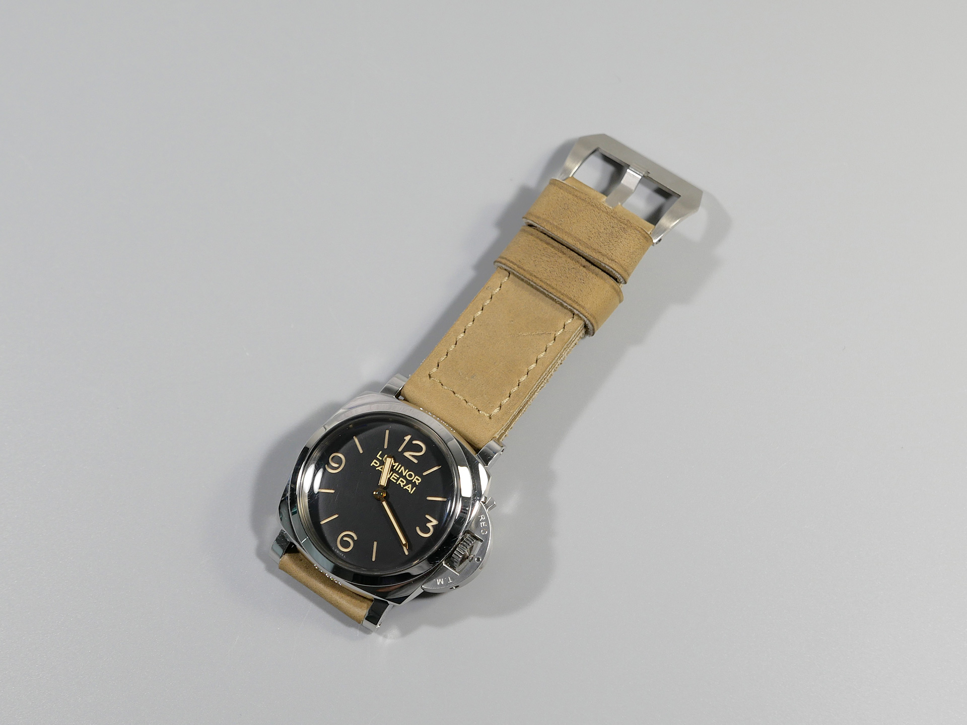 Marcello Panerai Luminor 47mm Leather Strap Sage Tan IMAGE