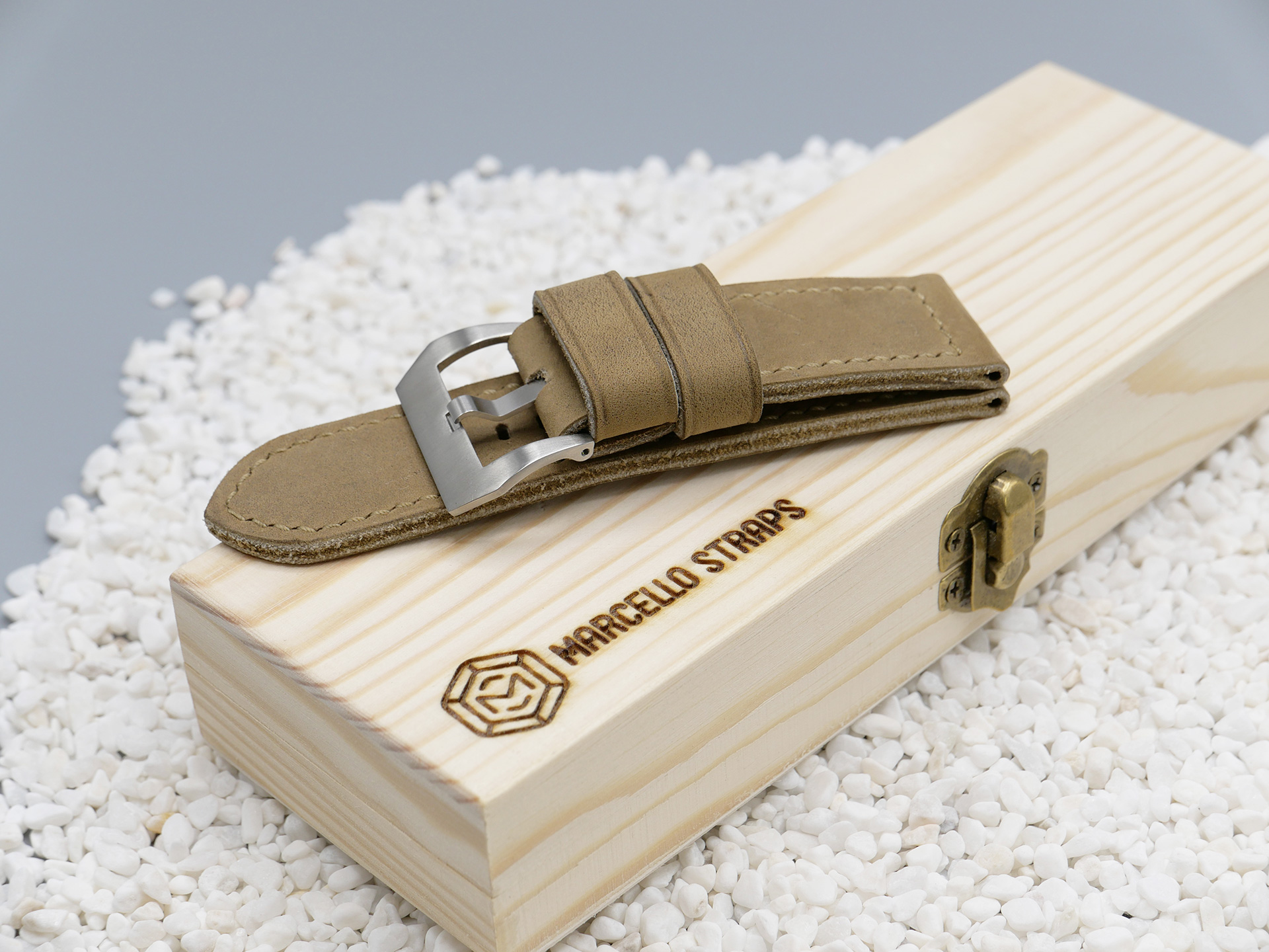 Marcello Panerai Luminor 47mm Leather Strap Sage Tan IMAGE