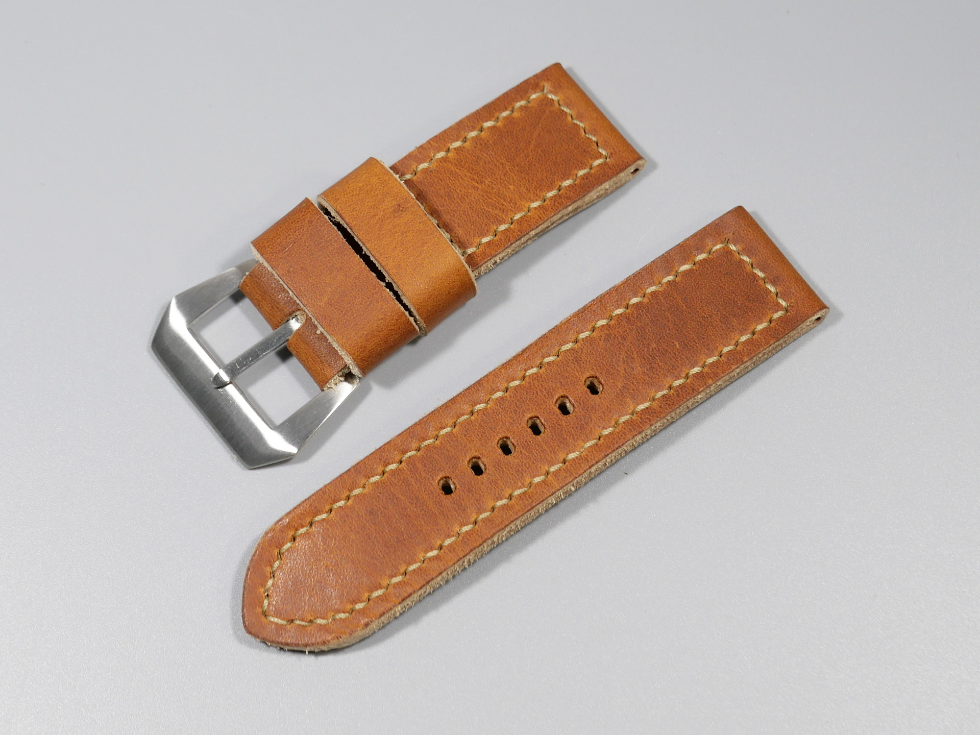 Marcello Panerai Luminor 47mm Leather Strap Brown Tan Los Alamos IMAGE
