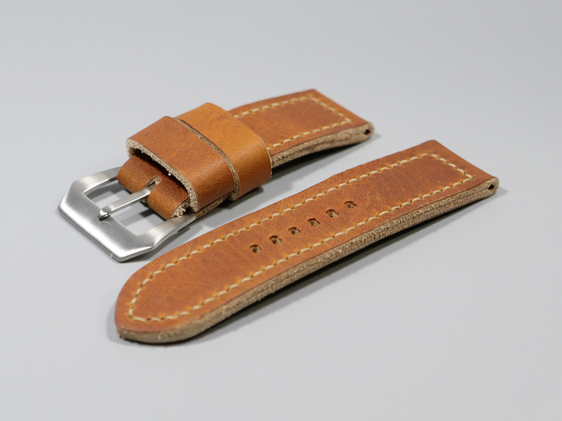 Marcello Panerai Luminor 47mm Leather Strap Brown Tan Los Alamos IMAGE