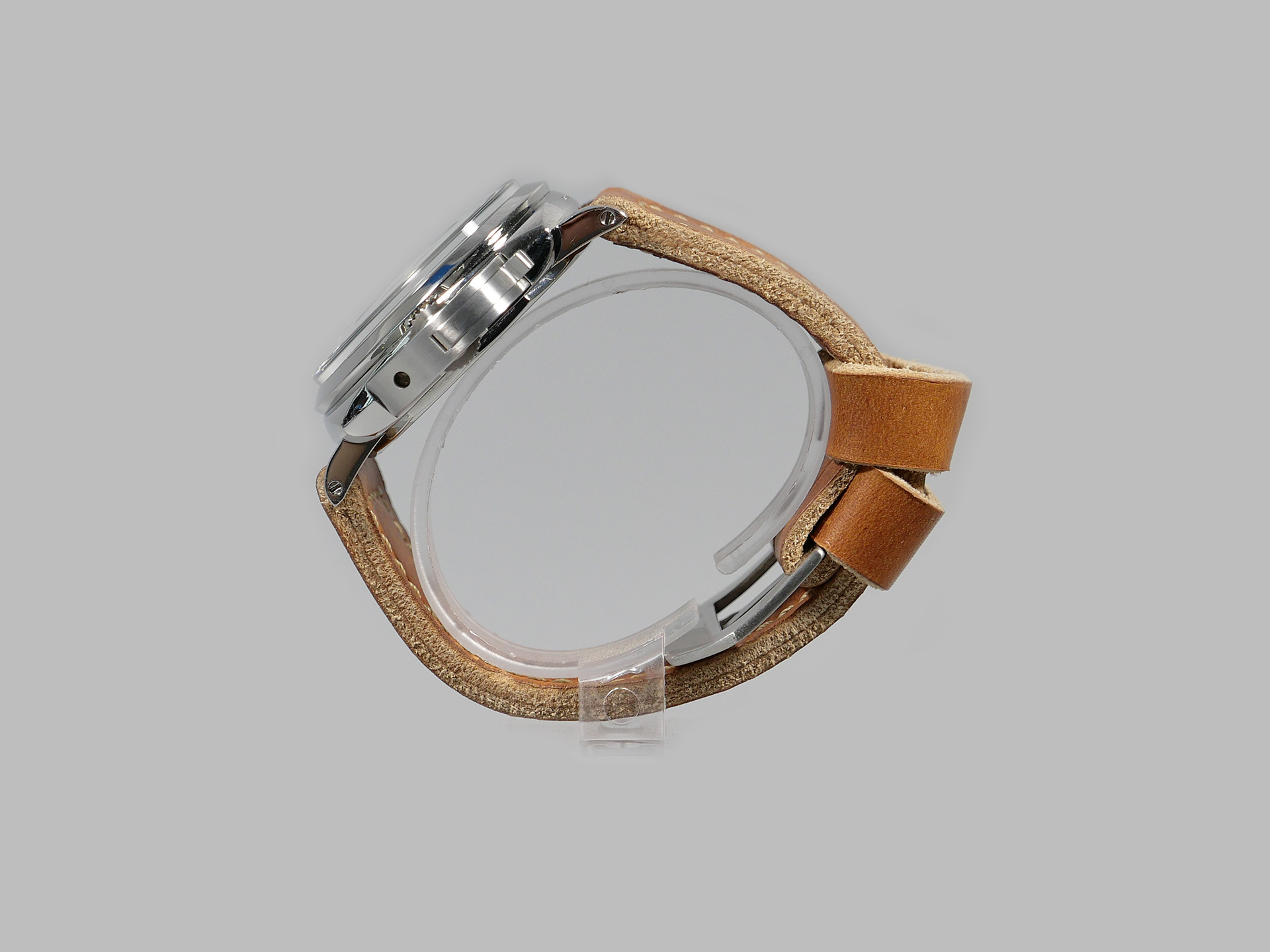 Marcello Panerai Luminor 47mm Leather Strap Brown Tan Los Alamos IMAGE