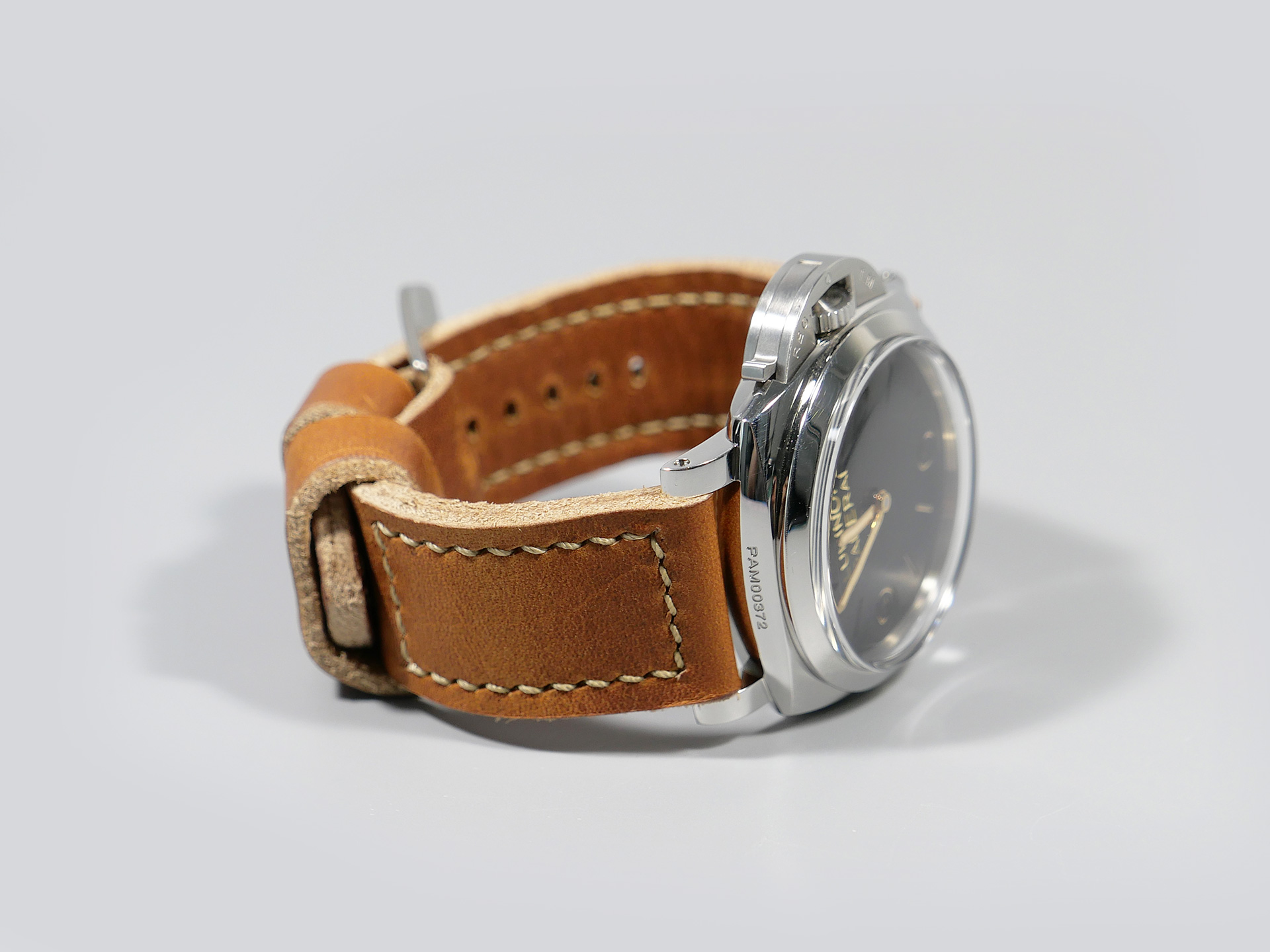 Marcello Panerai Luminor 47mm Leather Strap Brown Tan Los Alamos IMAGE