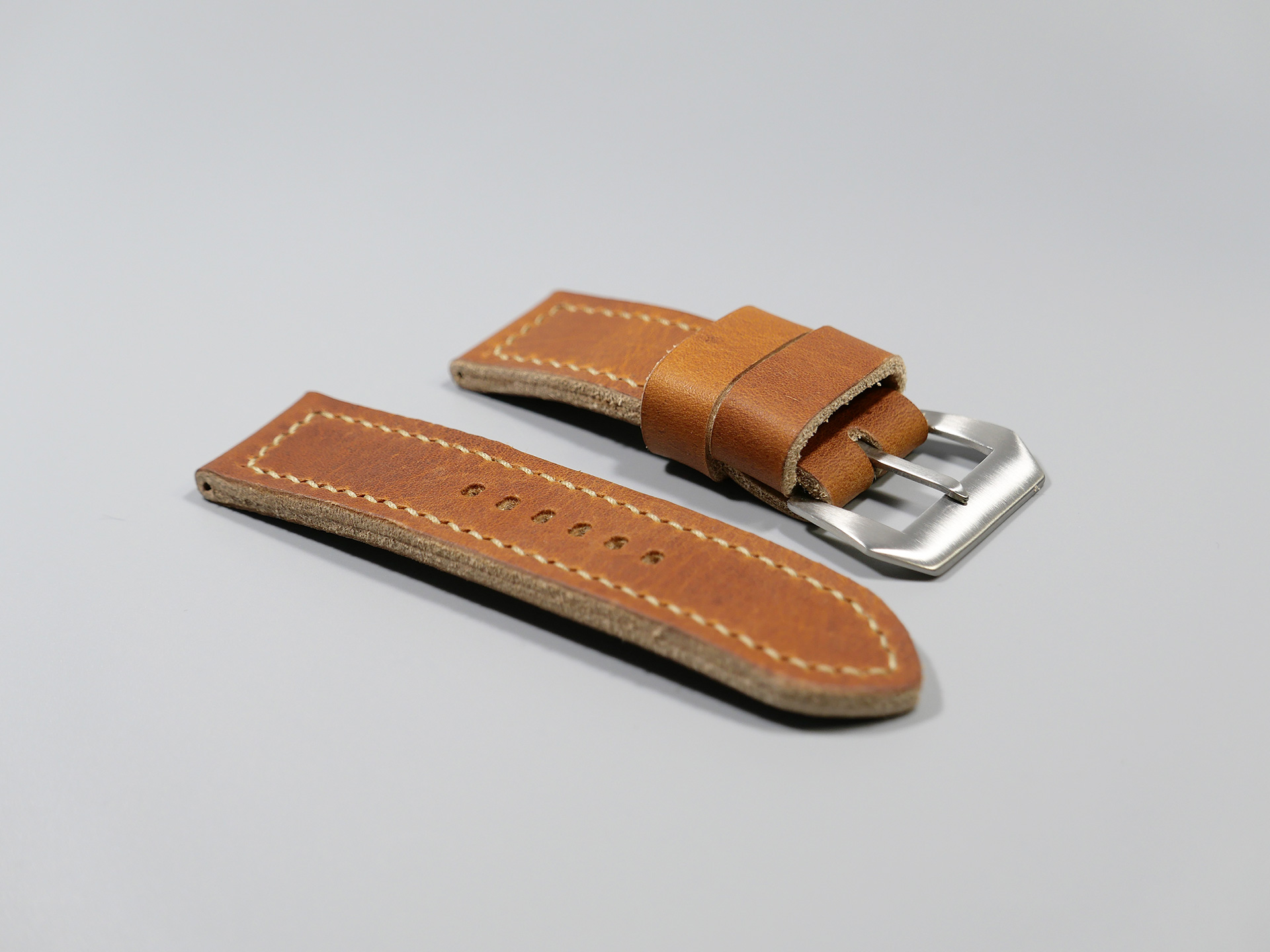 Marcello Panerai Luminor 47mm Leather Strap Brown Tan Los Alamos IMAGE