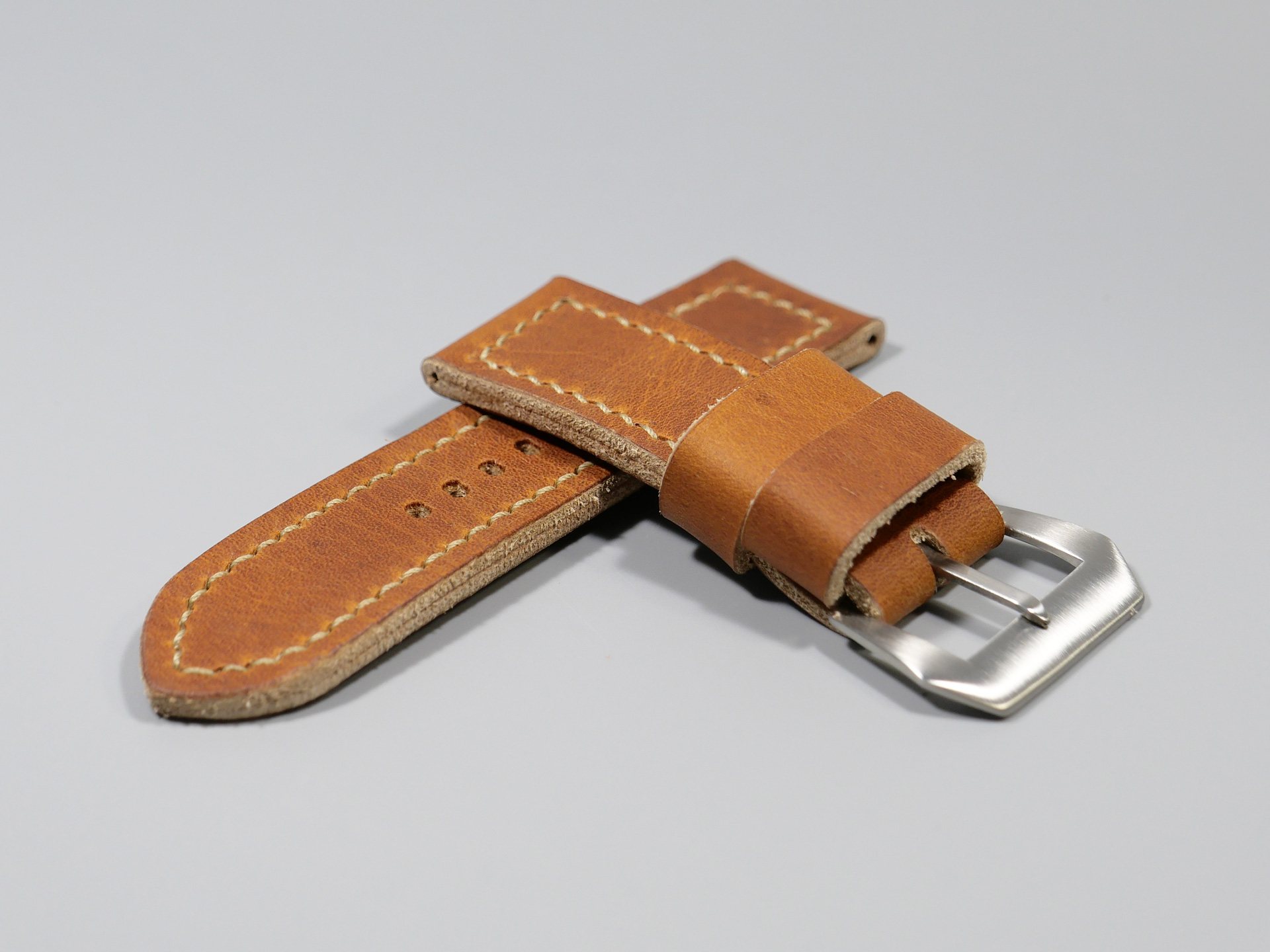 Marcello Panerai Luminor 47mm Leather Strap Brown Tan Los Alamos IMAGE