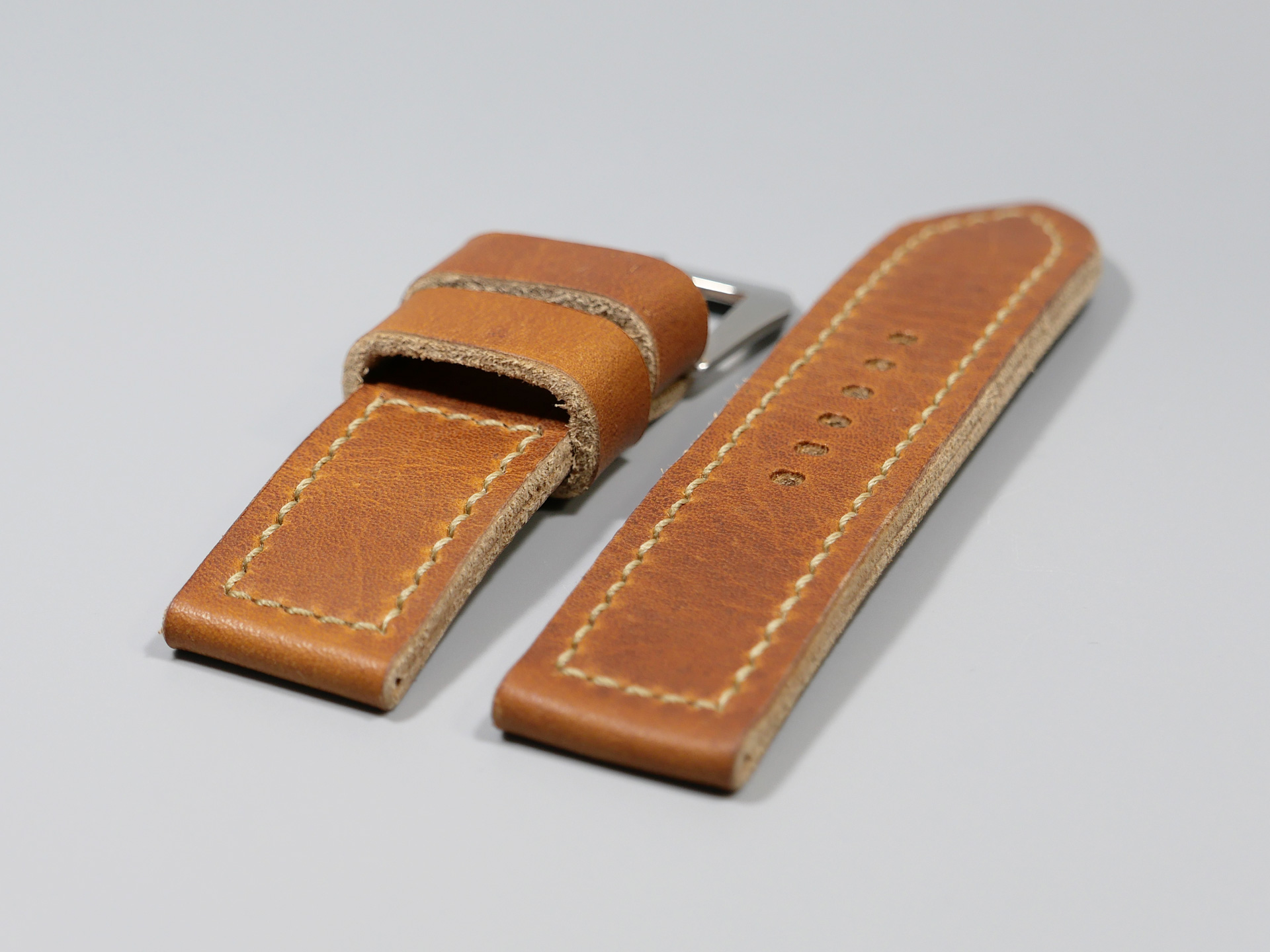 Marcello Panerai Luminor 47mm Leather Strap Brown Tan Los Alamos IMAGE