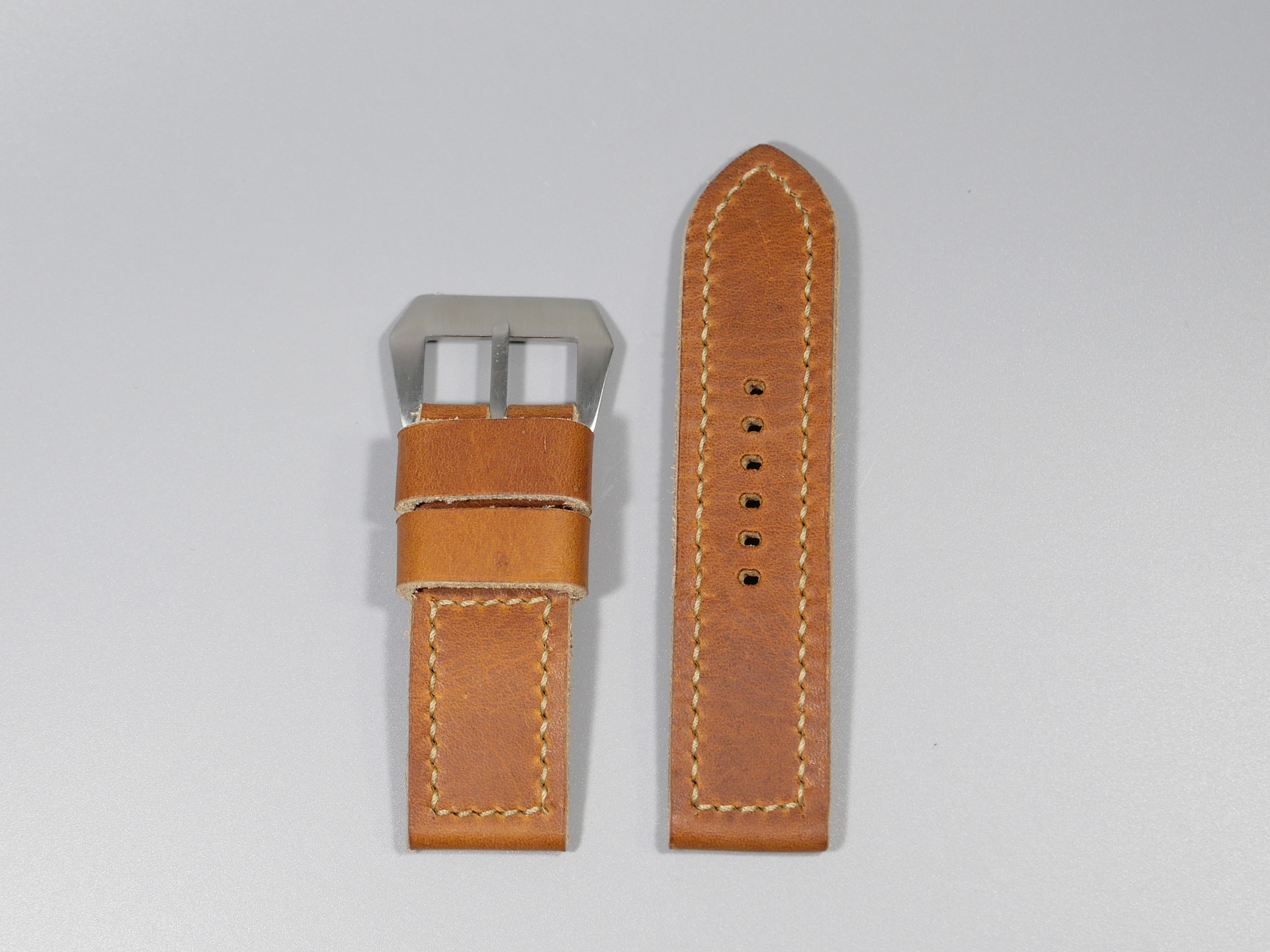 Marcello Panerai Luminor 47mm Leather Strap Brown Tan Los Alamos IMAGE