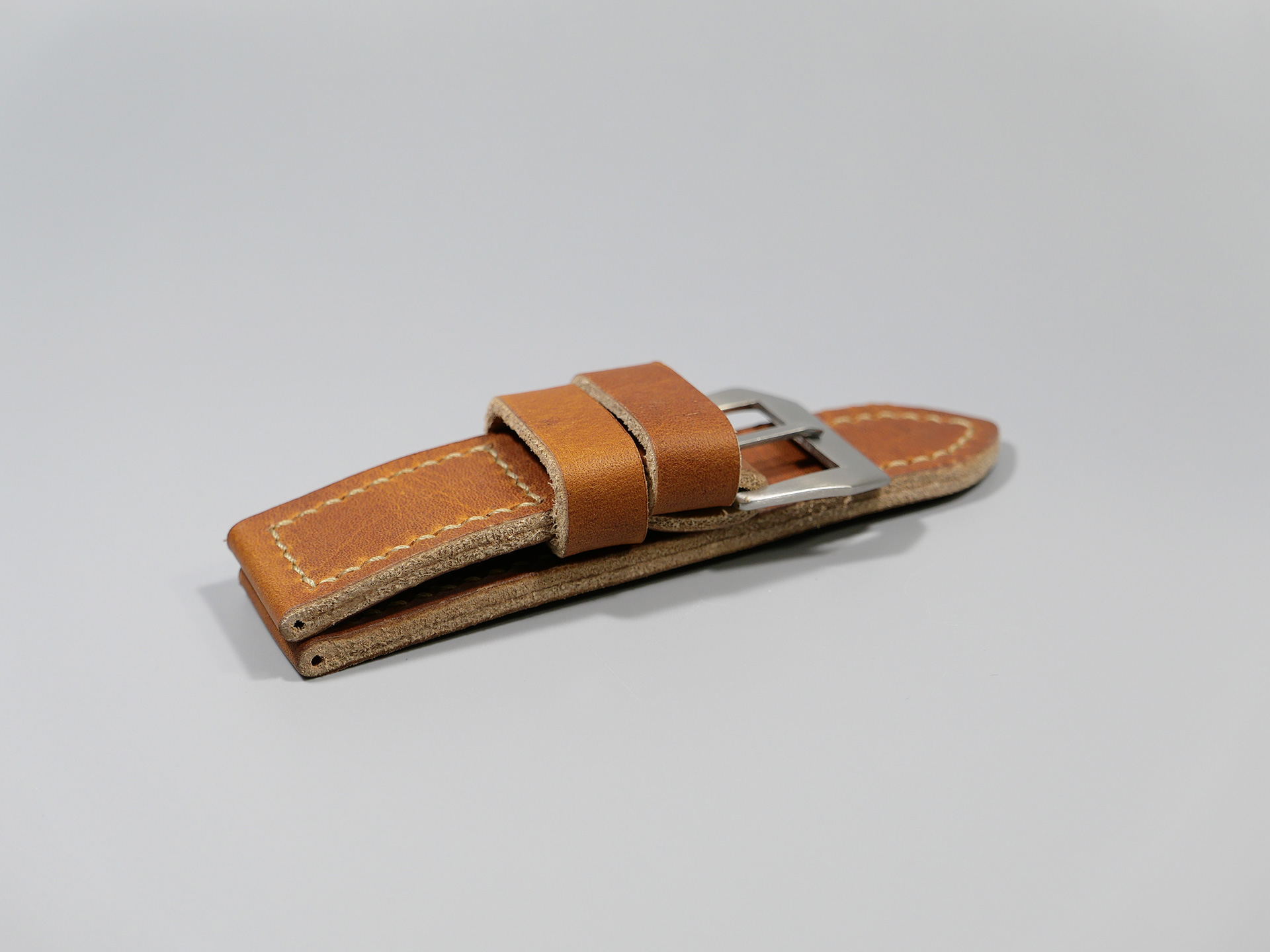 Marcello Panerai Luminor 47mm Leather Strap Brown Tan Los Alamos IMAGE