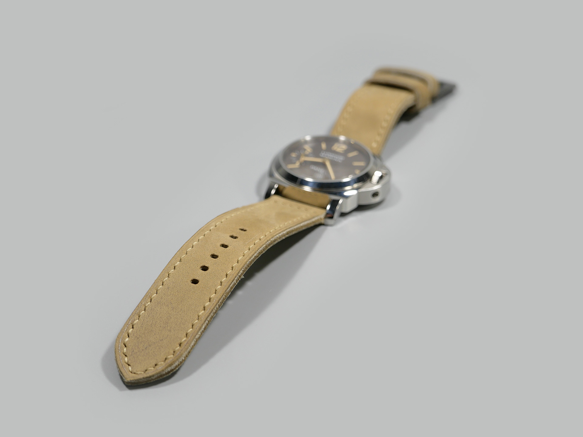 Panerai Luminor 44mm Handmade Leather Strap Tan Sonora Marcello IMAGE