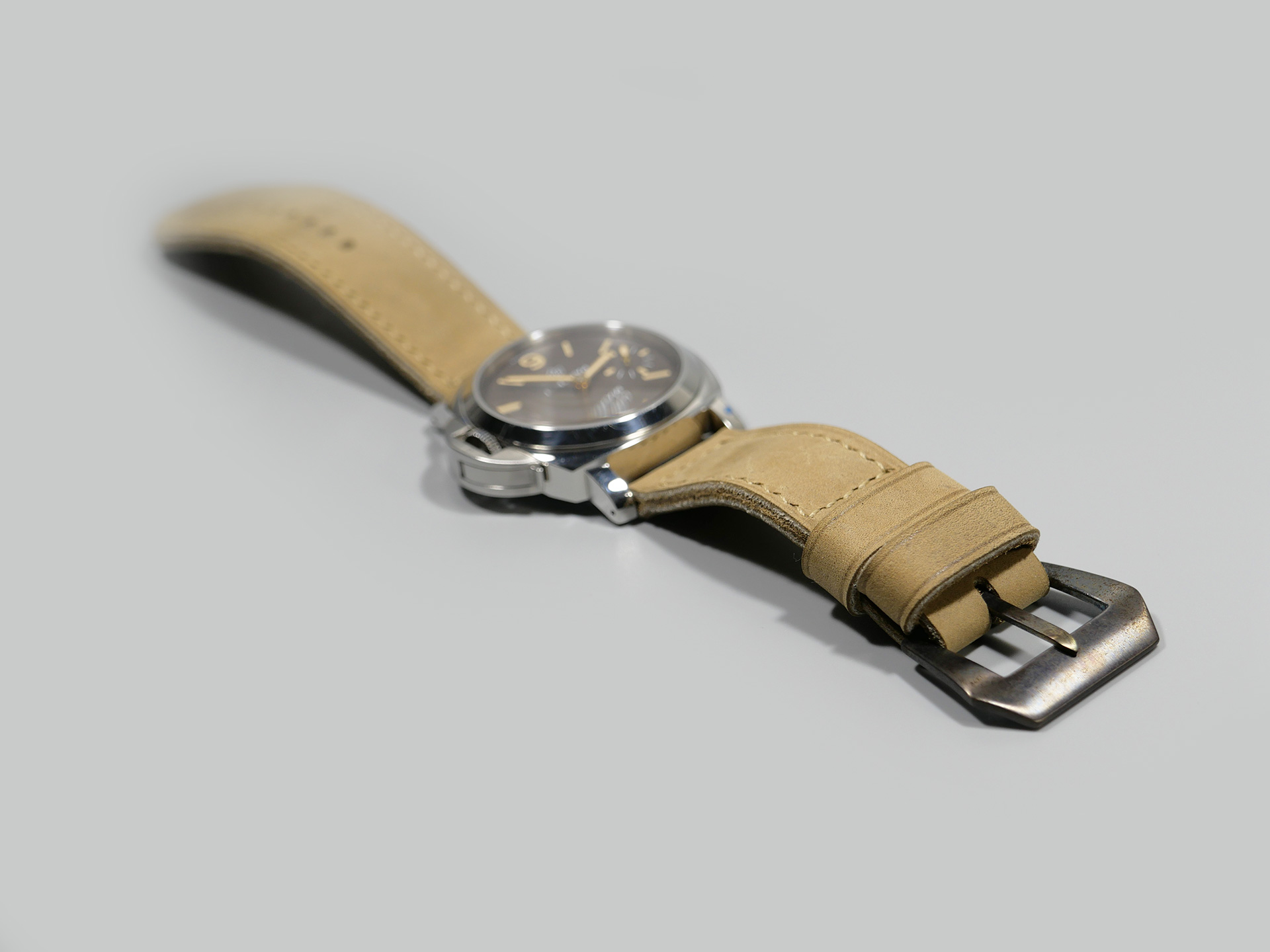 Panerai Luminor 44mm Handmade Leather Strap Tan Sonora Marcello IMAGE