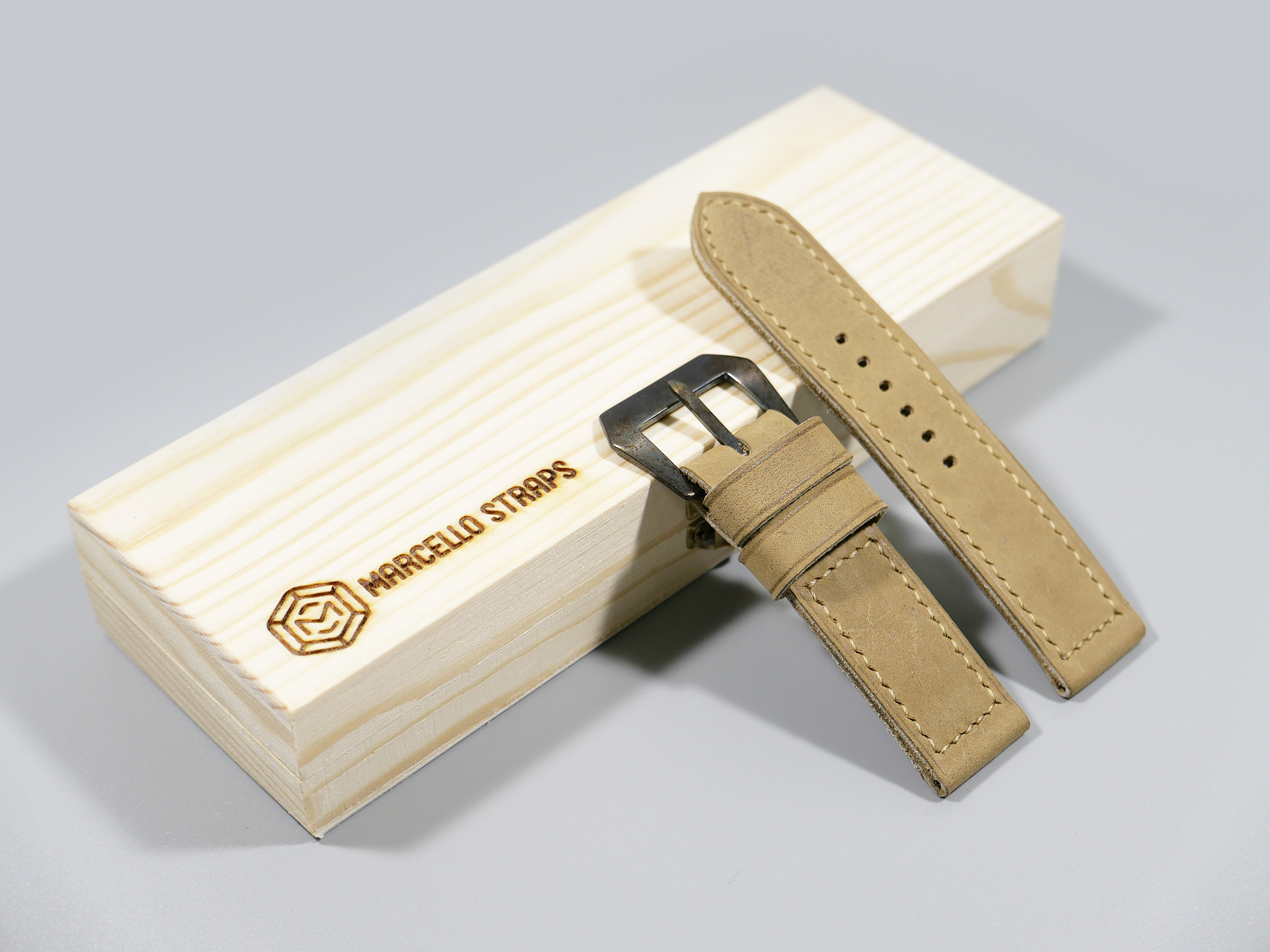 Panerai Luminor 44mm Handmade Leather Strap Tan Sonora Marcello IMAGE