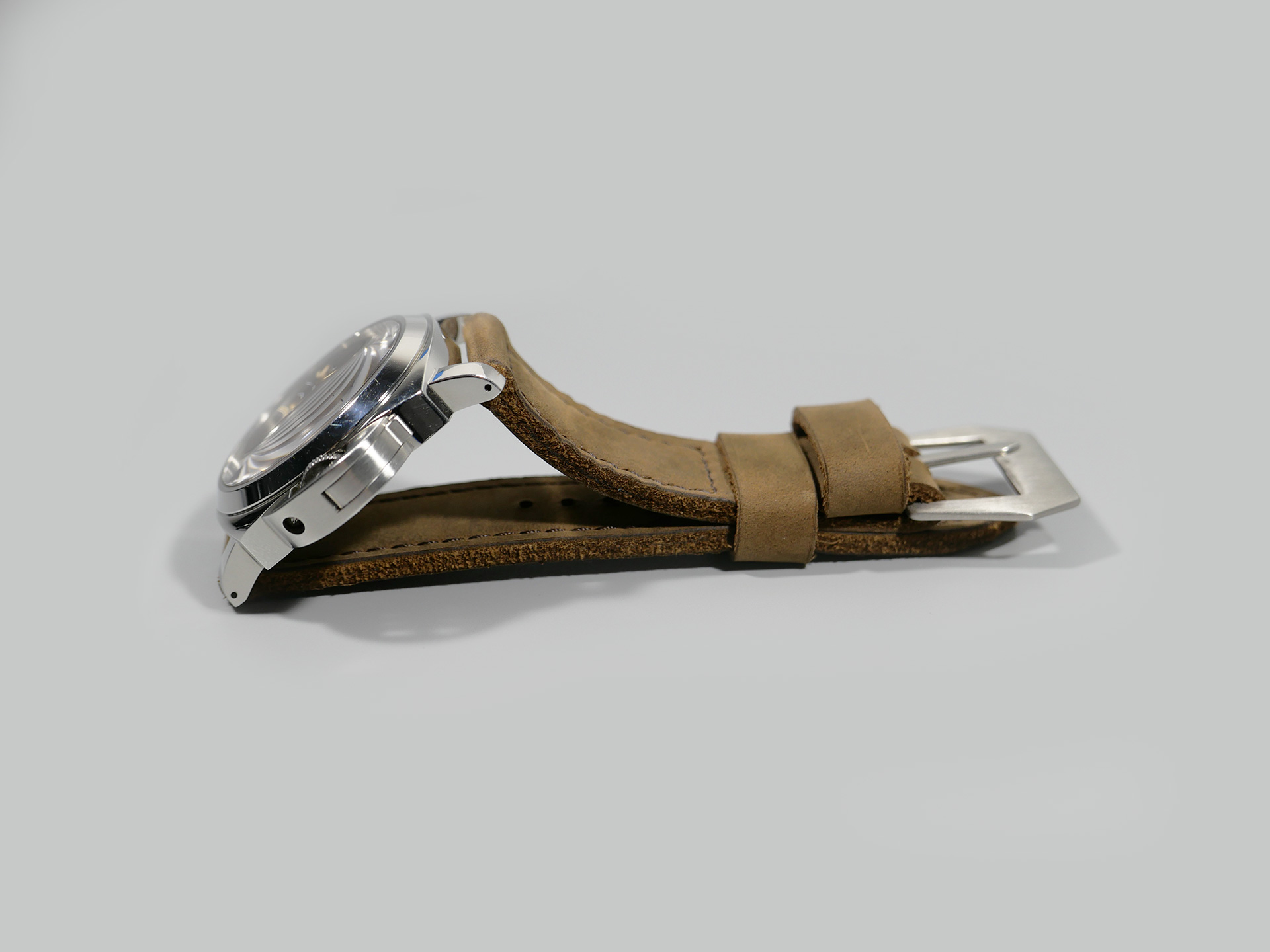 Panerai Luminor 44mm Handmade Bespoke Strap Roman Coffee IMAGE