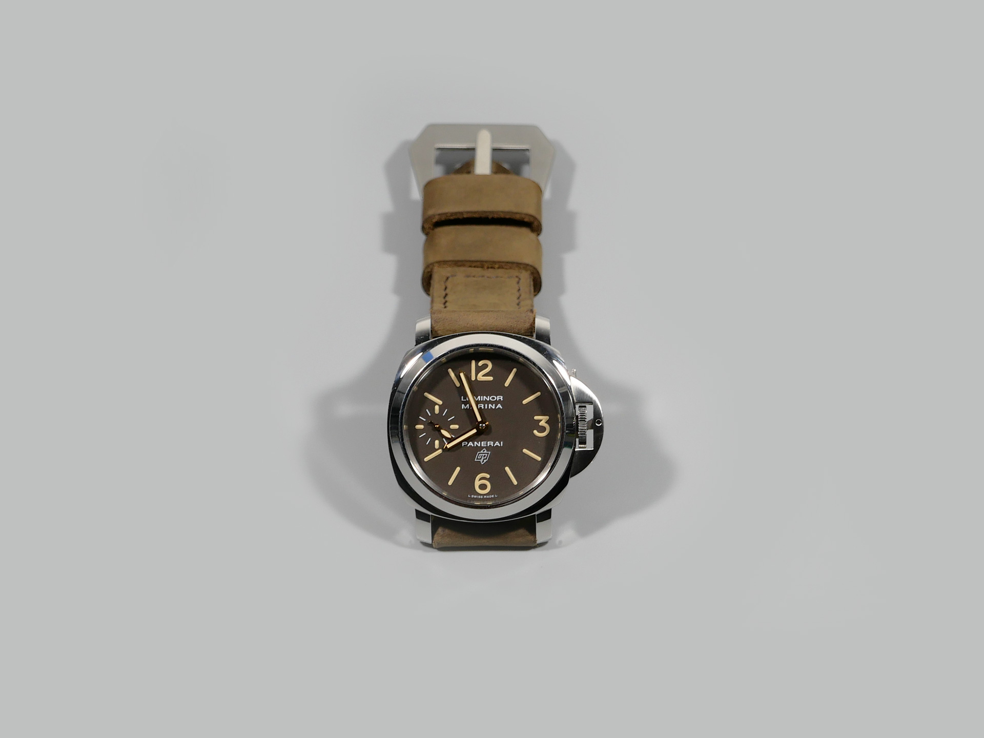 Panerai Luminor 44mm Handmade Bespoke Strap Roman Coffee IMAGE