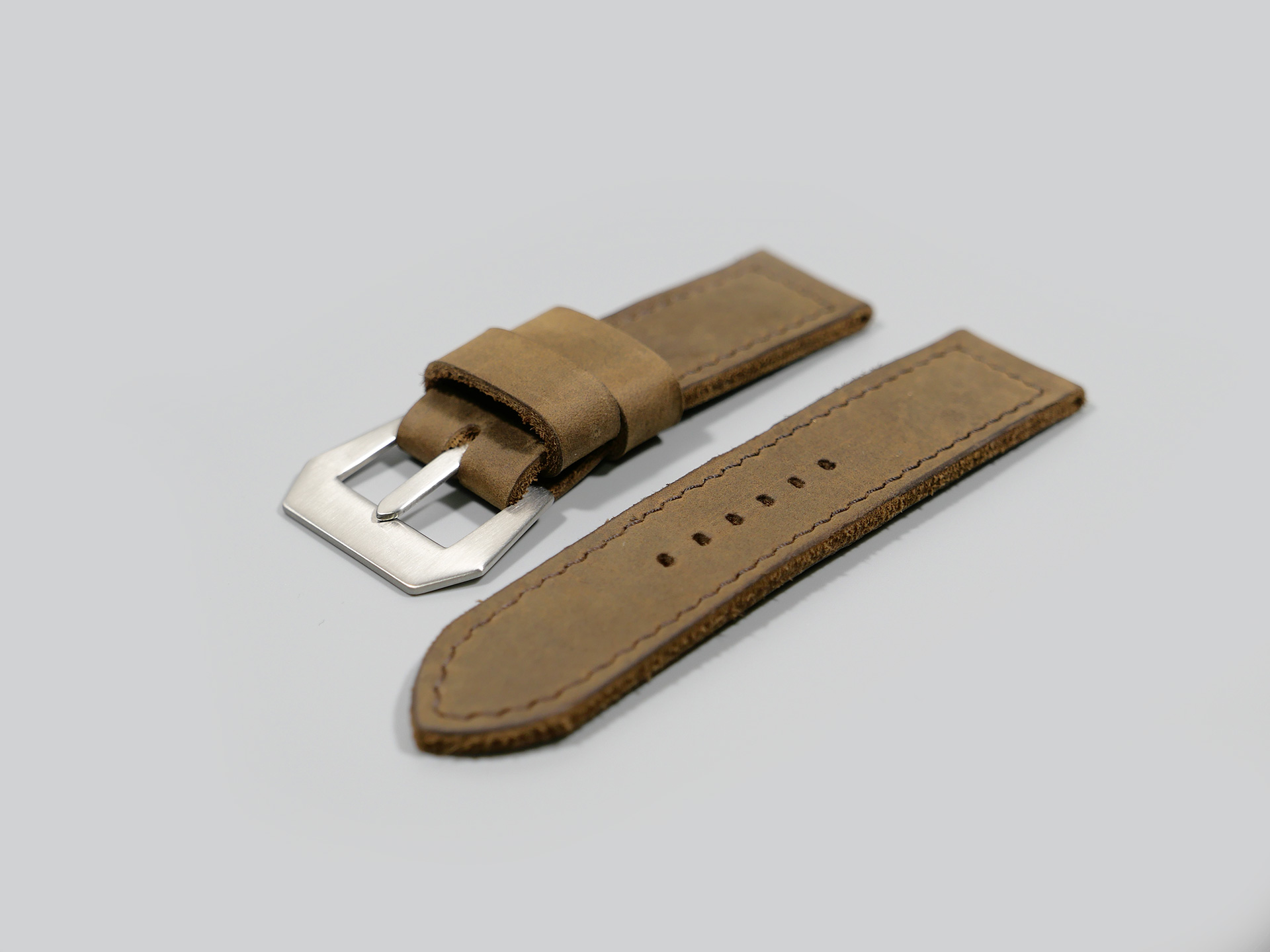 Panerai Luminor 44mm Handmade Bespoke Strap Roman Coffee IMAGE