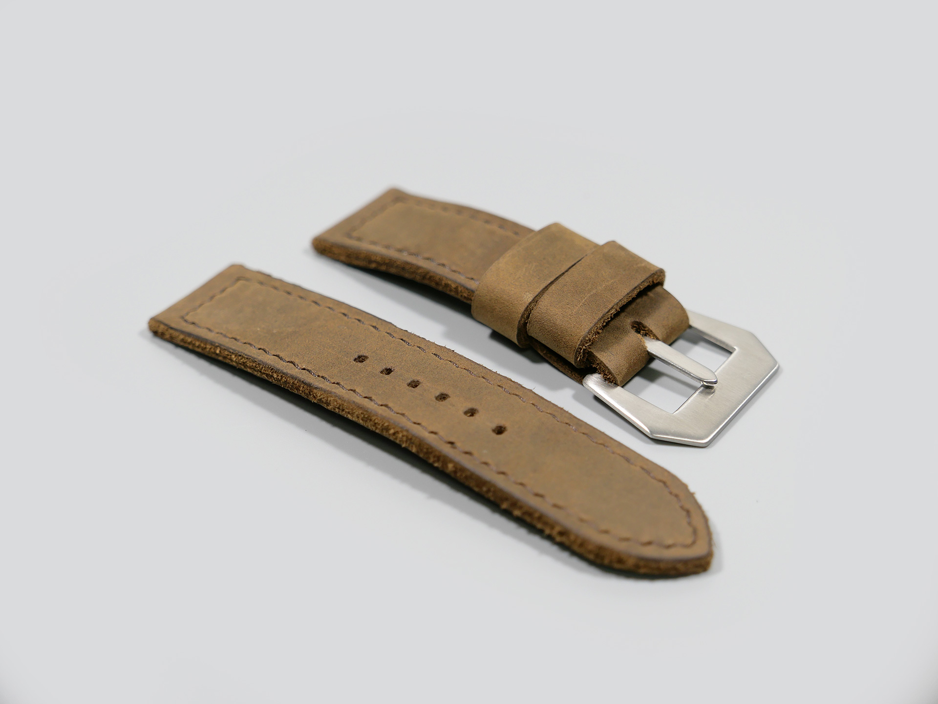 Panerai Luminor 44mm Handmade Bespoke Strap Roman Coffee IMAGE