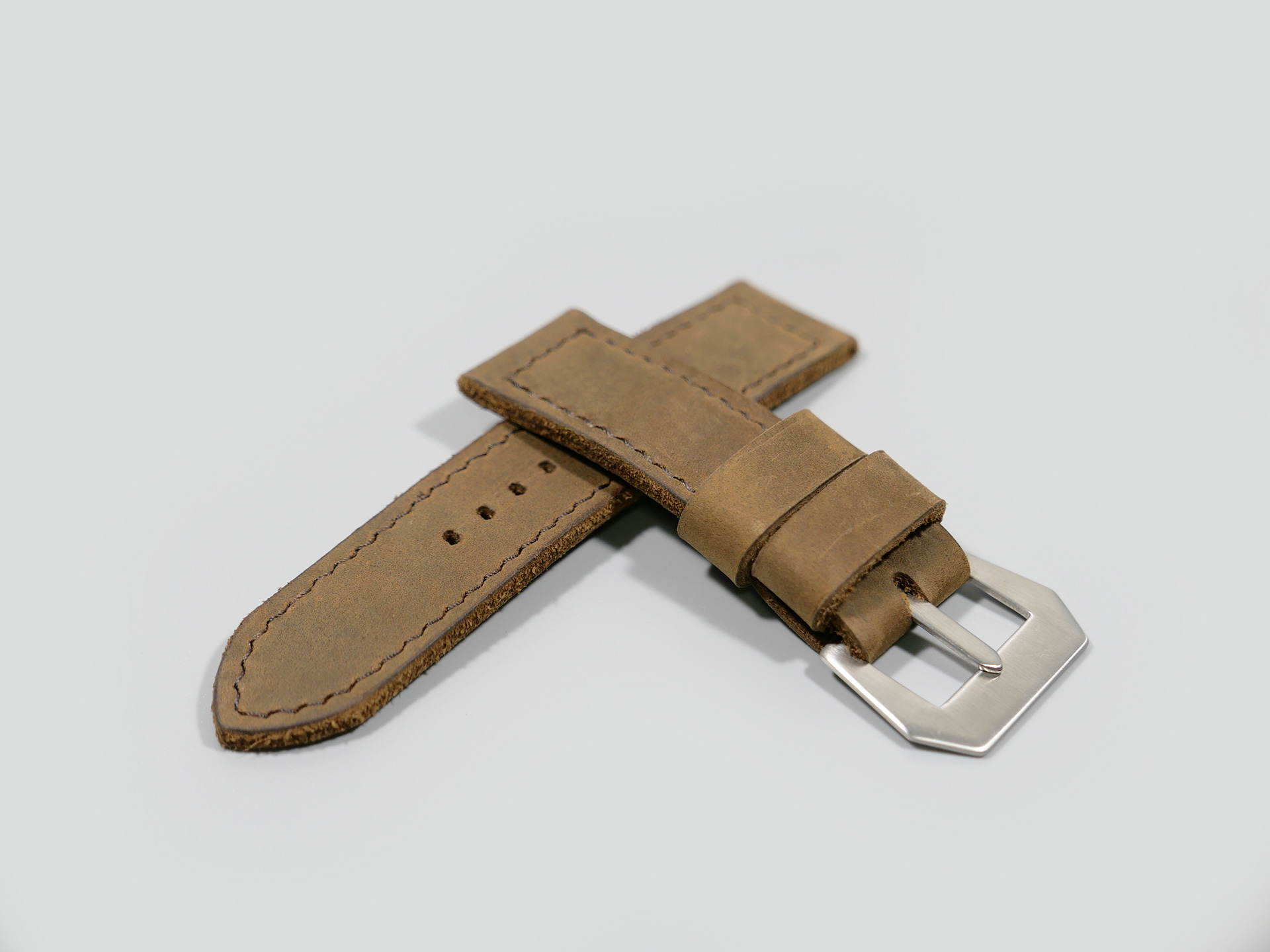 Panerai Luminor 44mm Handmade Bespoke Strap Roman Coffee IMAGE