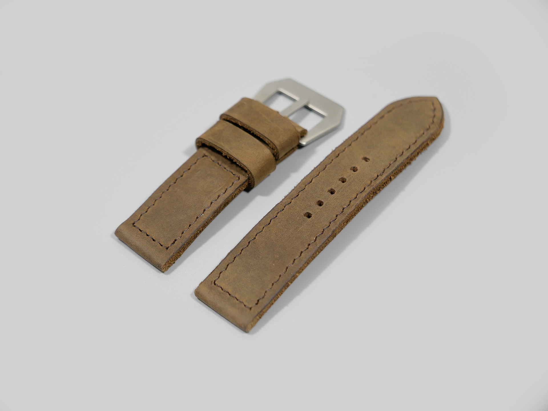 Panerai Luminor 44mm Handmade Bespoke Strap Roman Coffee IMAGE