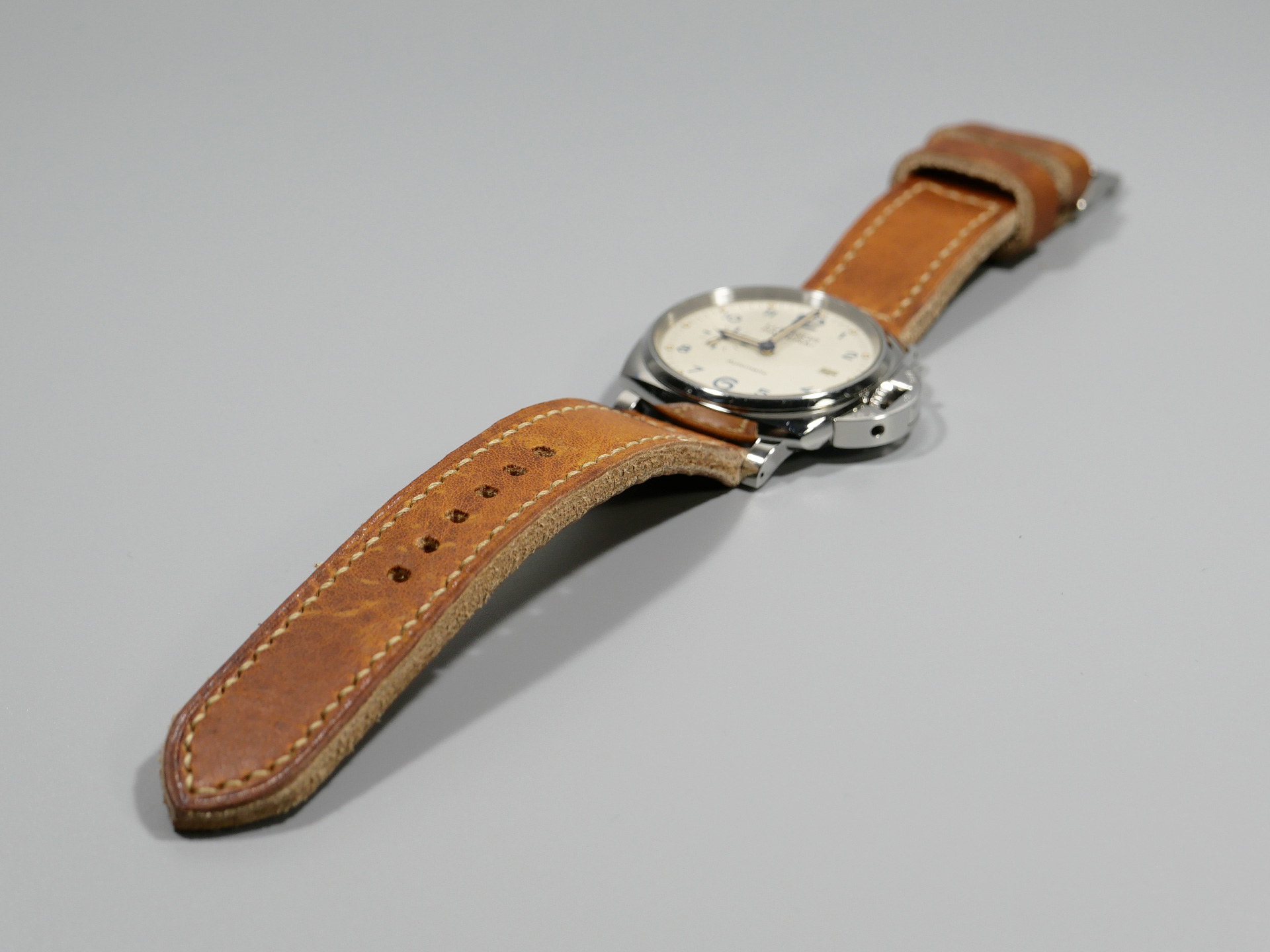 Panerai Luminor DUE 42mm Leather Strap Handmade by Marcello IMAGE