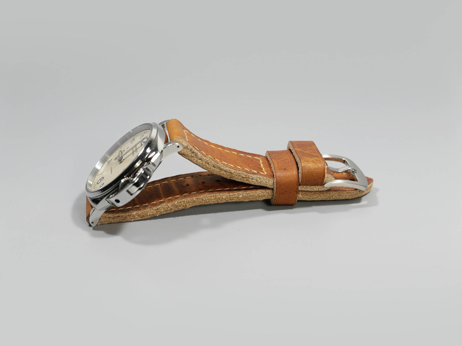 Panerai Luminor DUE 42mm Leather Strap Handmade by Marcello IMAGE