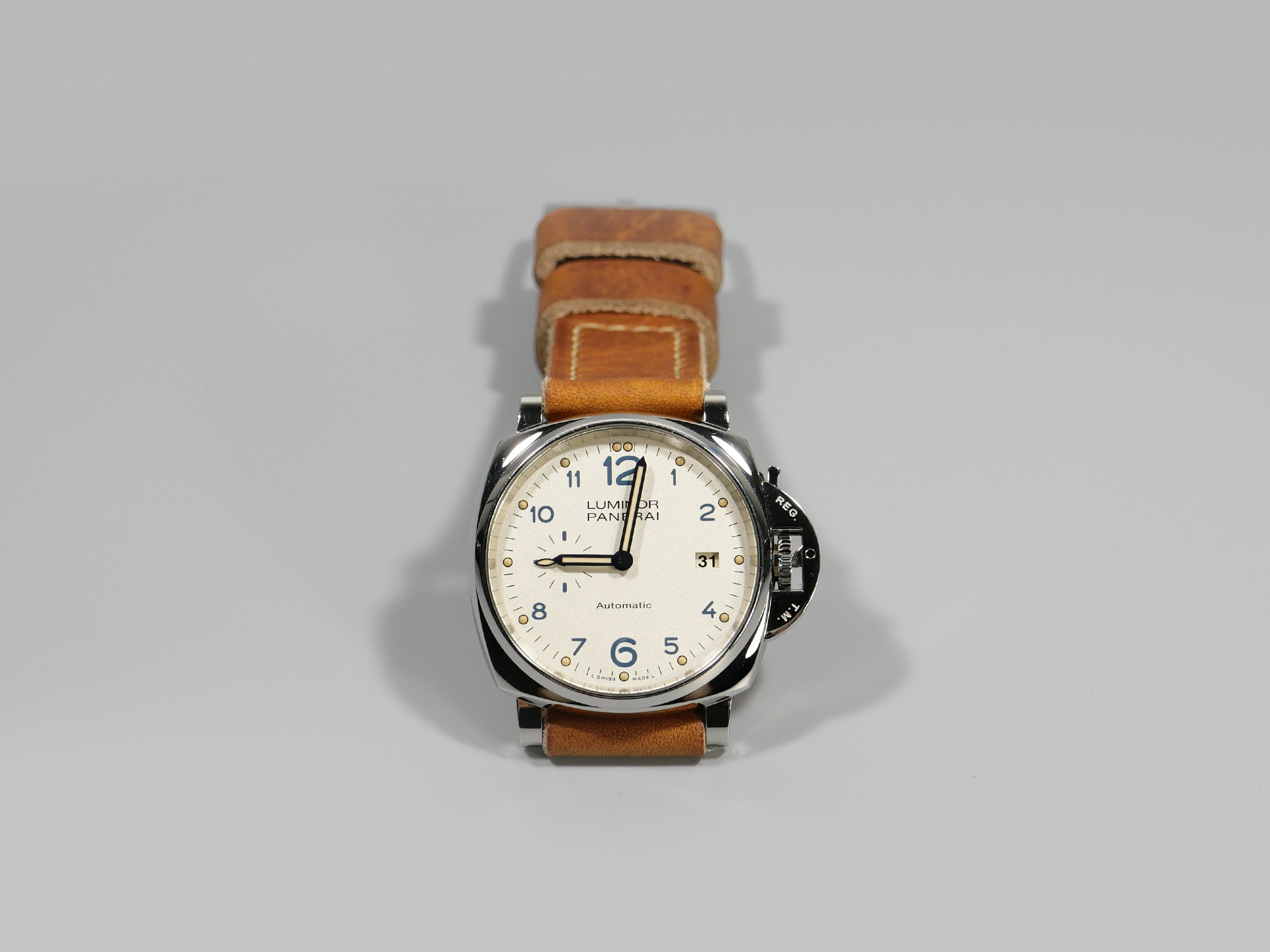 Panerai Luminor DUE 42mm Leather Strap Handmade by Marcello IMAGE