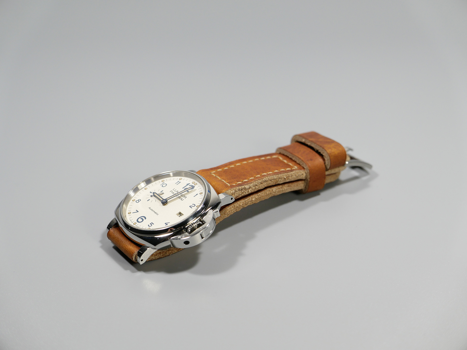 Panerai Luminor DUE 42mm Leather Strap Handmade by Marcello IMAGE