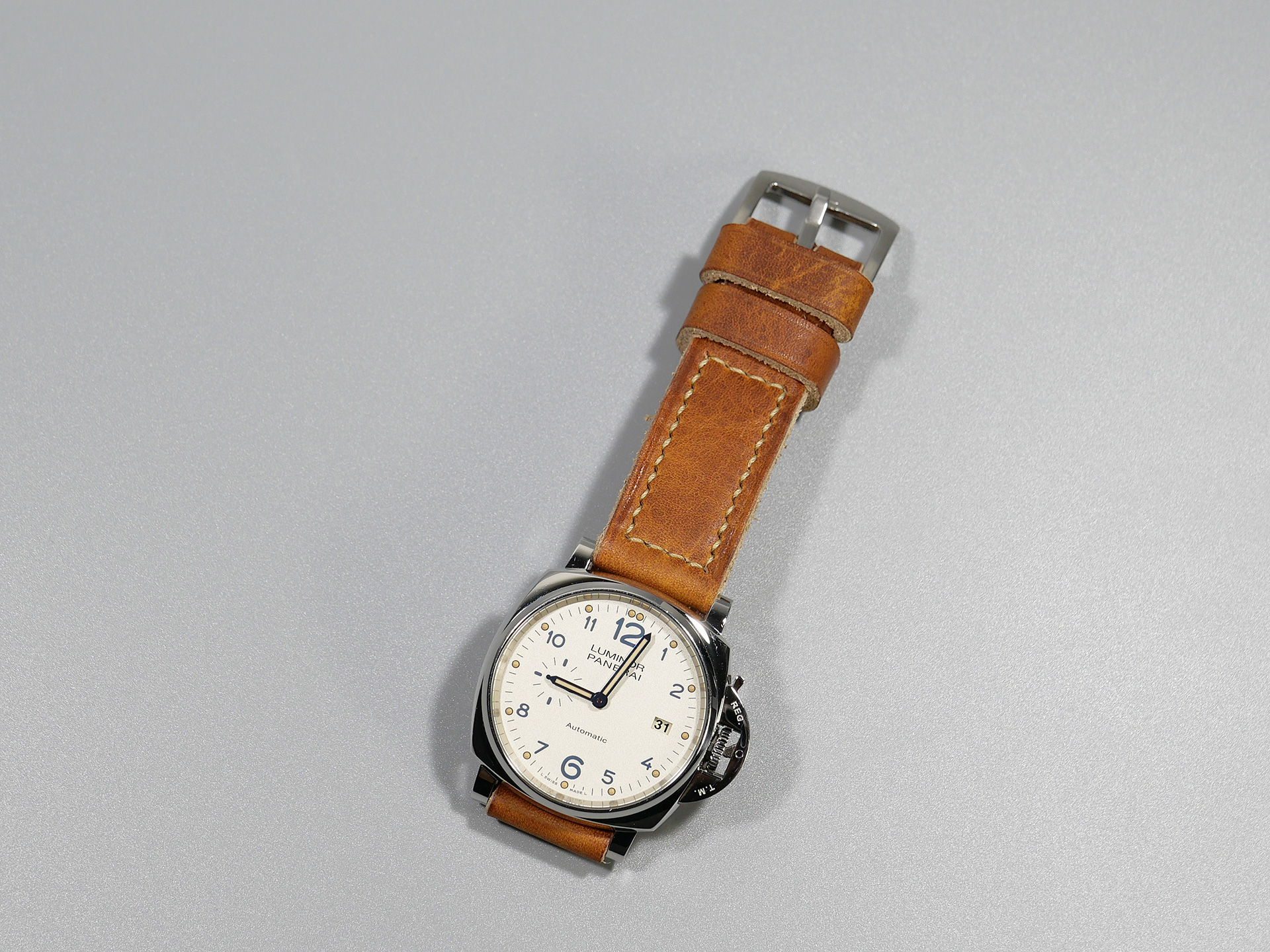 Panerai Luminor DUE 42mm Leather Strap Handmade by Marcello IMAGE