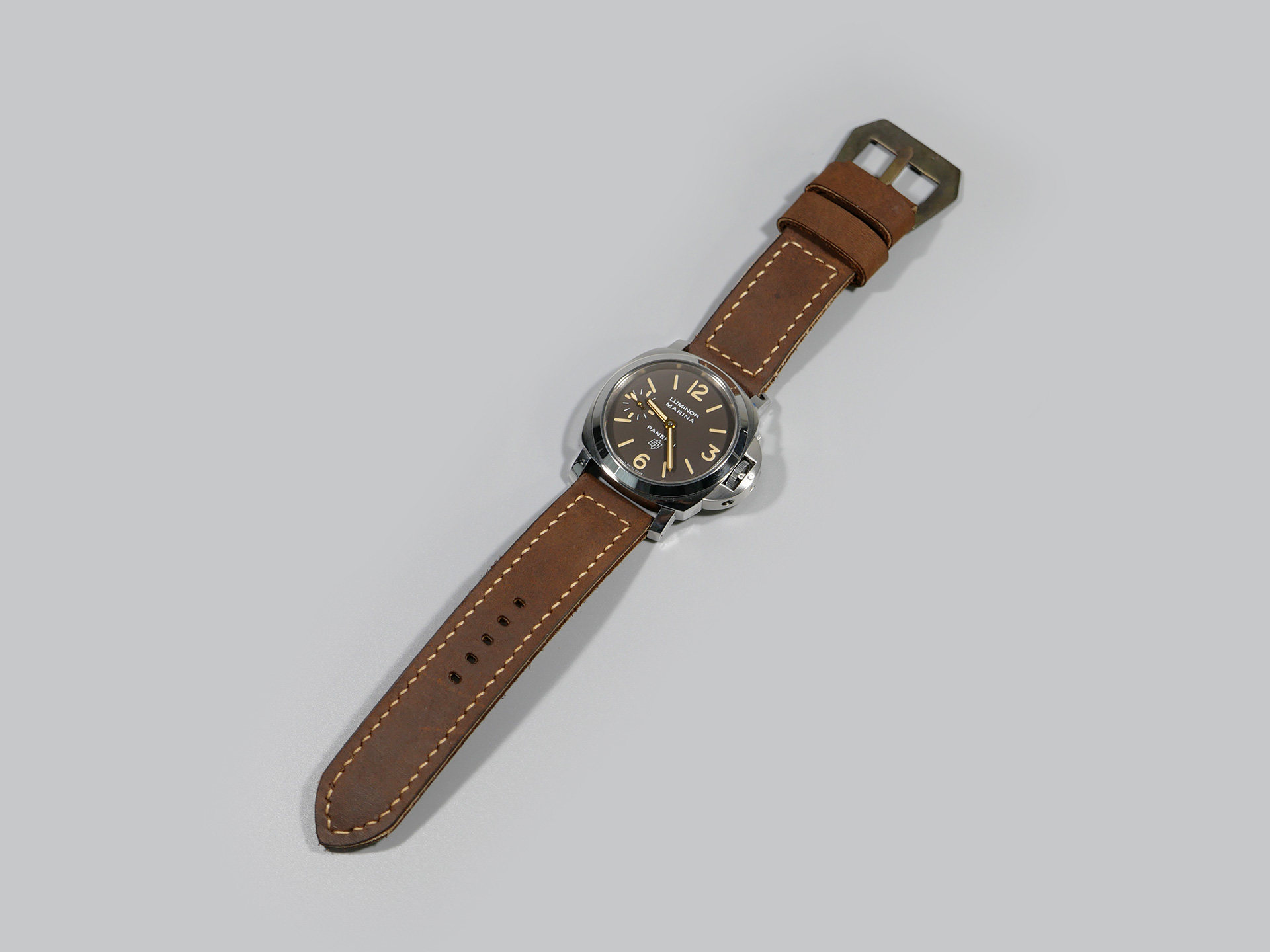 Panerai 44mm Rust Iron Oxide Strap Vintage Buckle Marcello Leather IMAGE