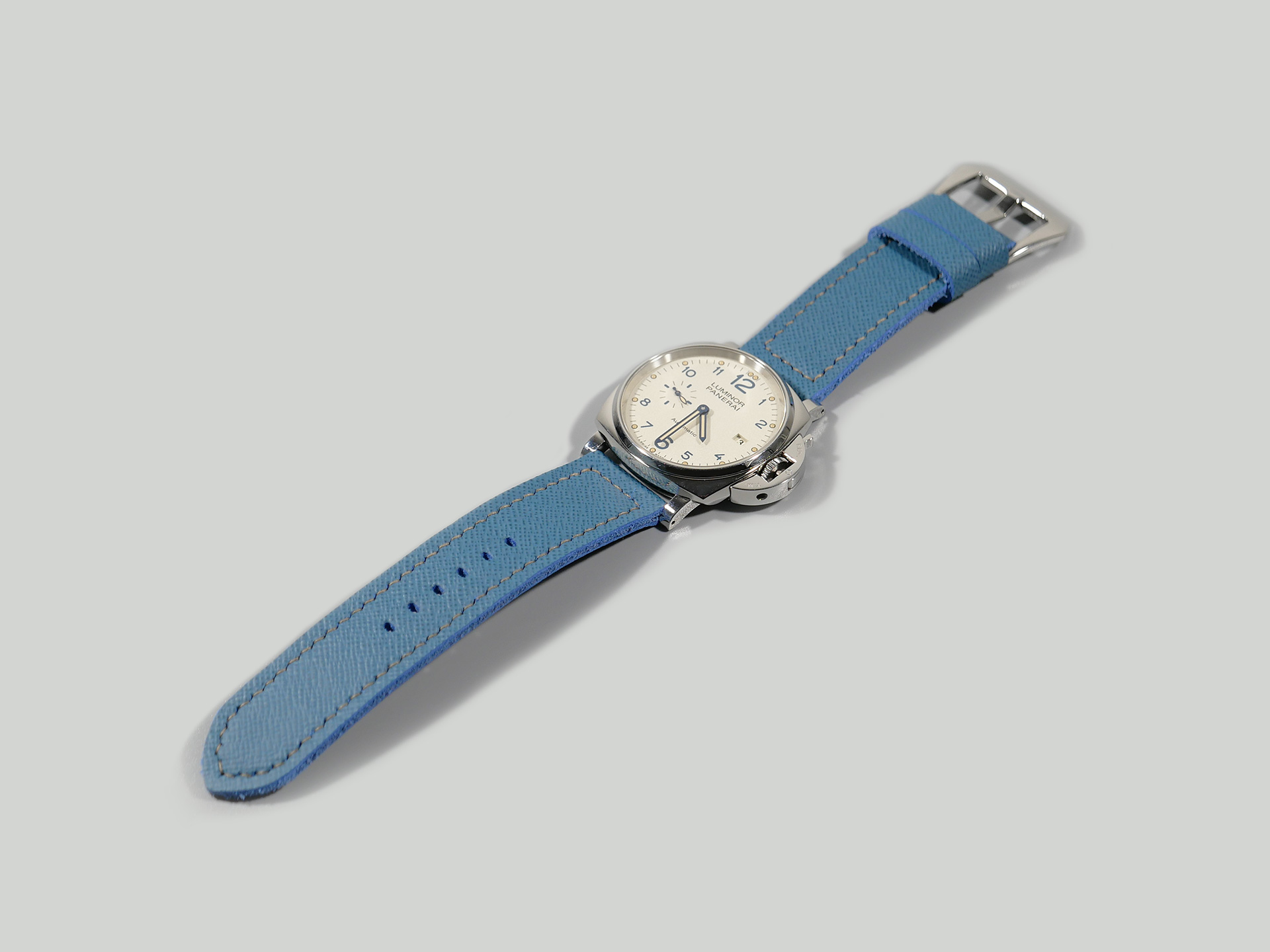 PAM00906 Light Blue Luminor Due Strap by Marcello IMAGE