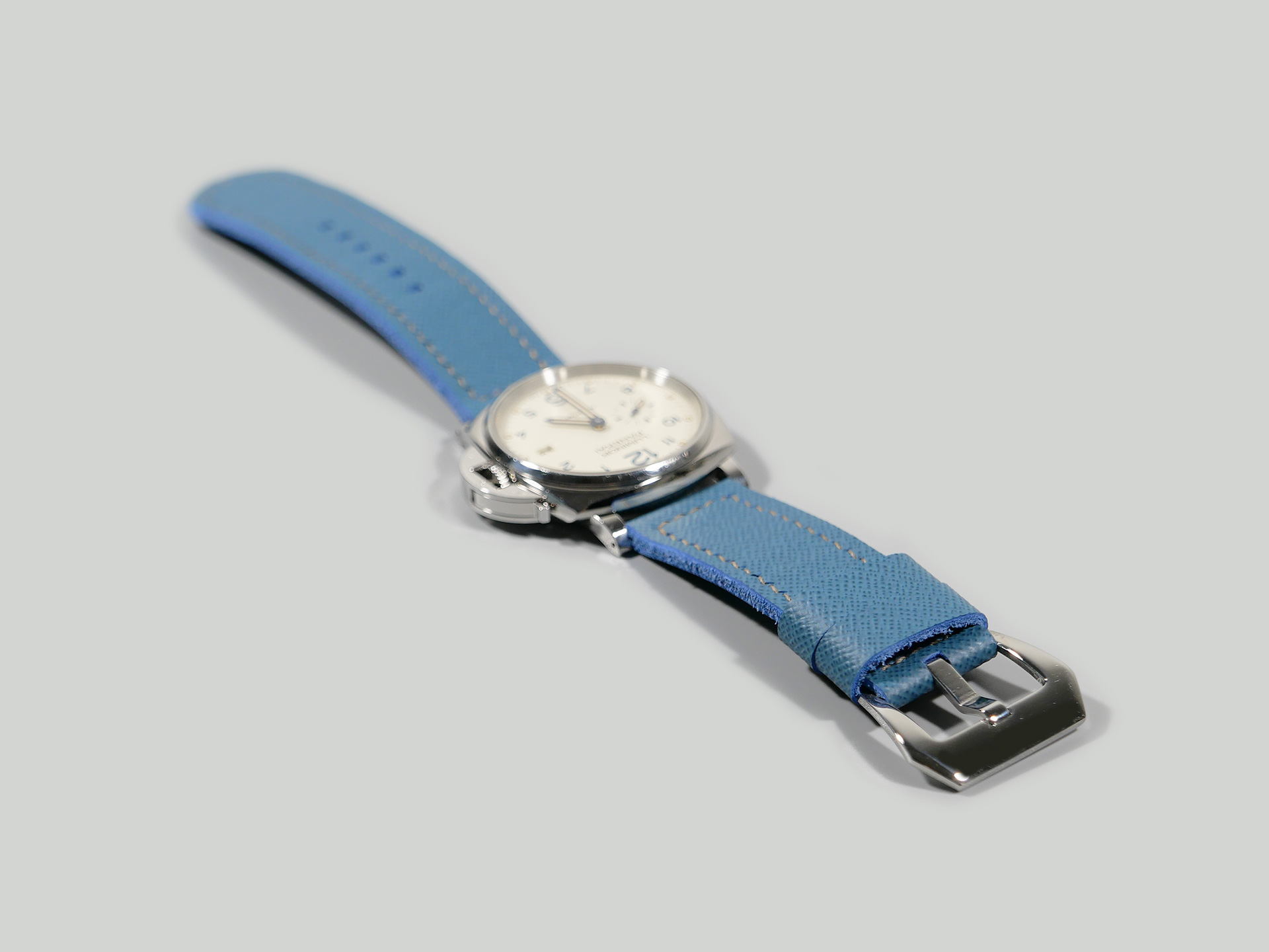 PAM00906 Light Blue Luminor Due Strap by Marcello IMAGE