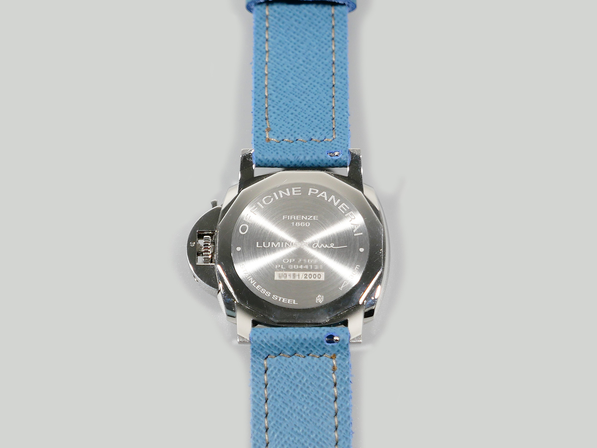 PAM00906 Light Blue Luminor Due Strap by Marcello IMAGE