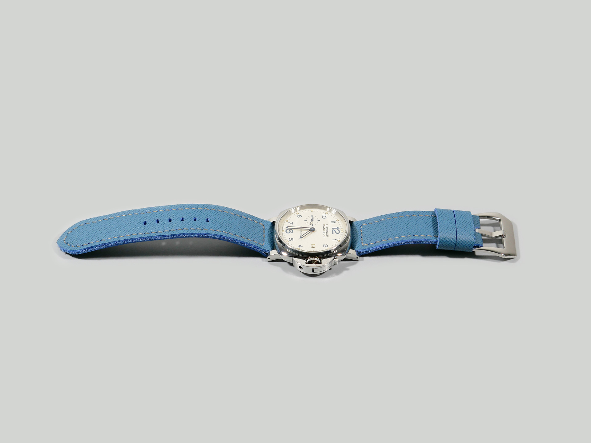 PAM00906 Light Blue Luminor Due Strap by Marcello IMAGE