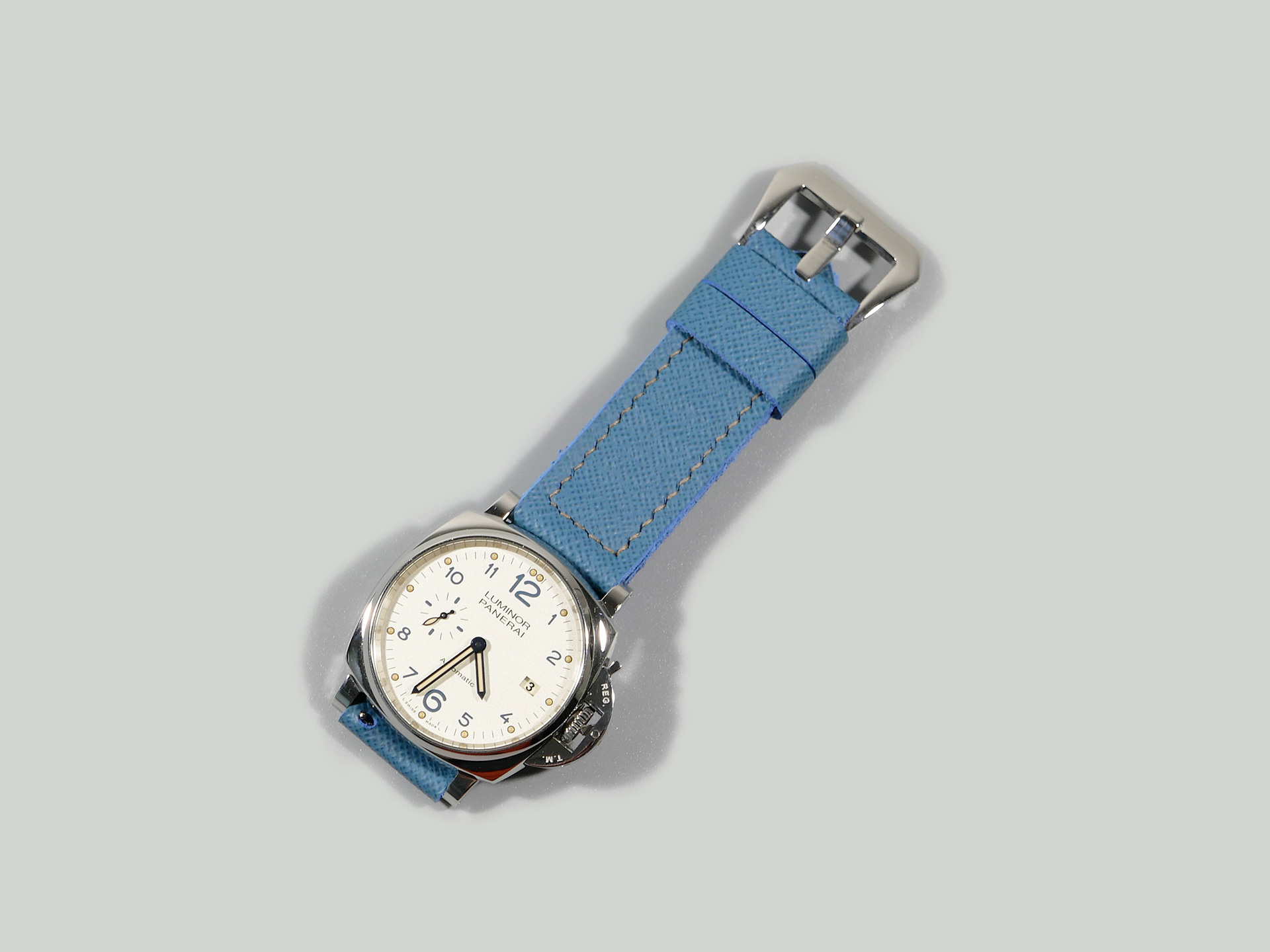 PAM00906 Light Blue Luminor Due Strap by Marcello IMAGE