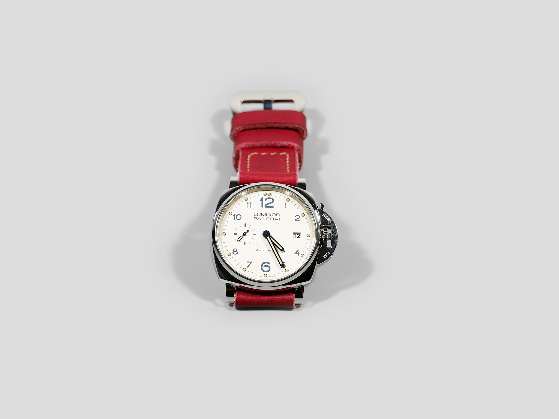 Luminor Due 42mm Crimson Red Strap Marcelllo IMAGE