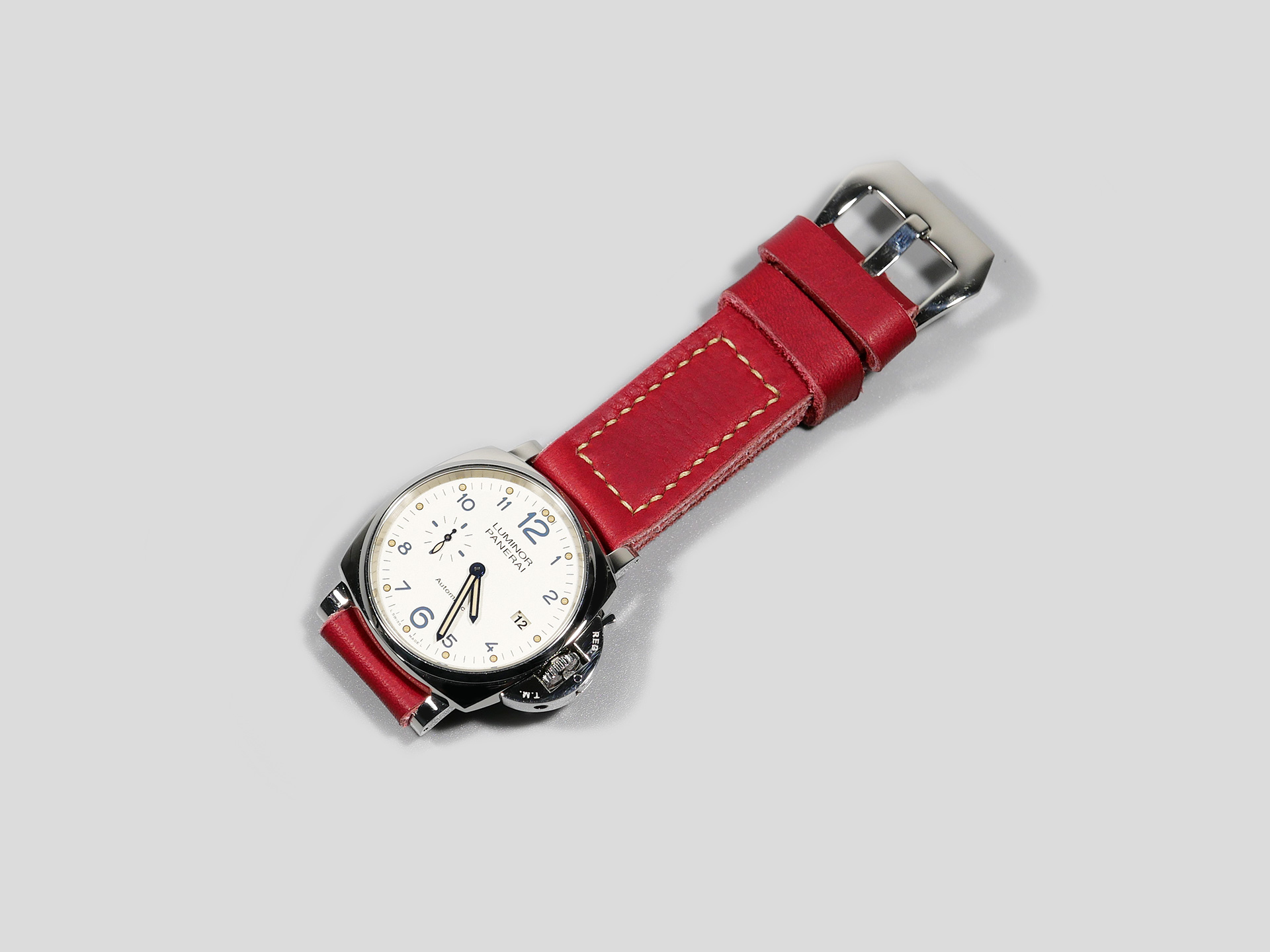 Luminor Due 42mm Crimson Red Strap Marcelllo IMAGE
