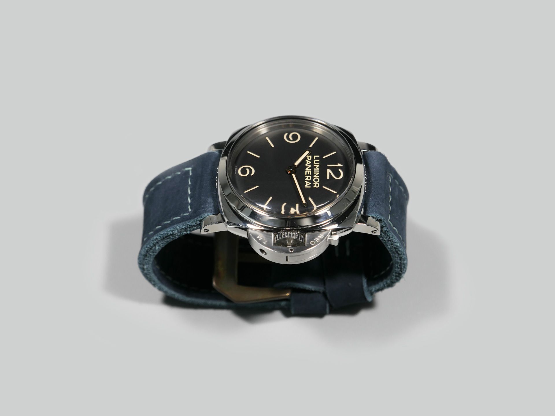 Blue Panerai Strap Seven Seas w Aged Pin Buckle Marcello Straps Handmade Panerai Straps