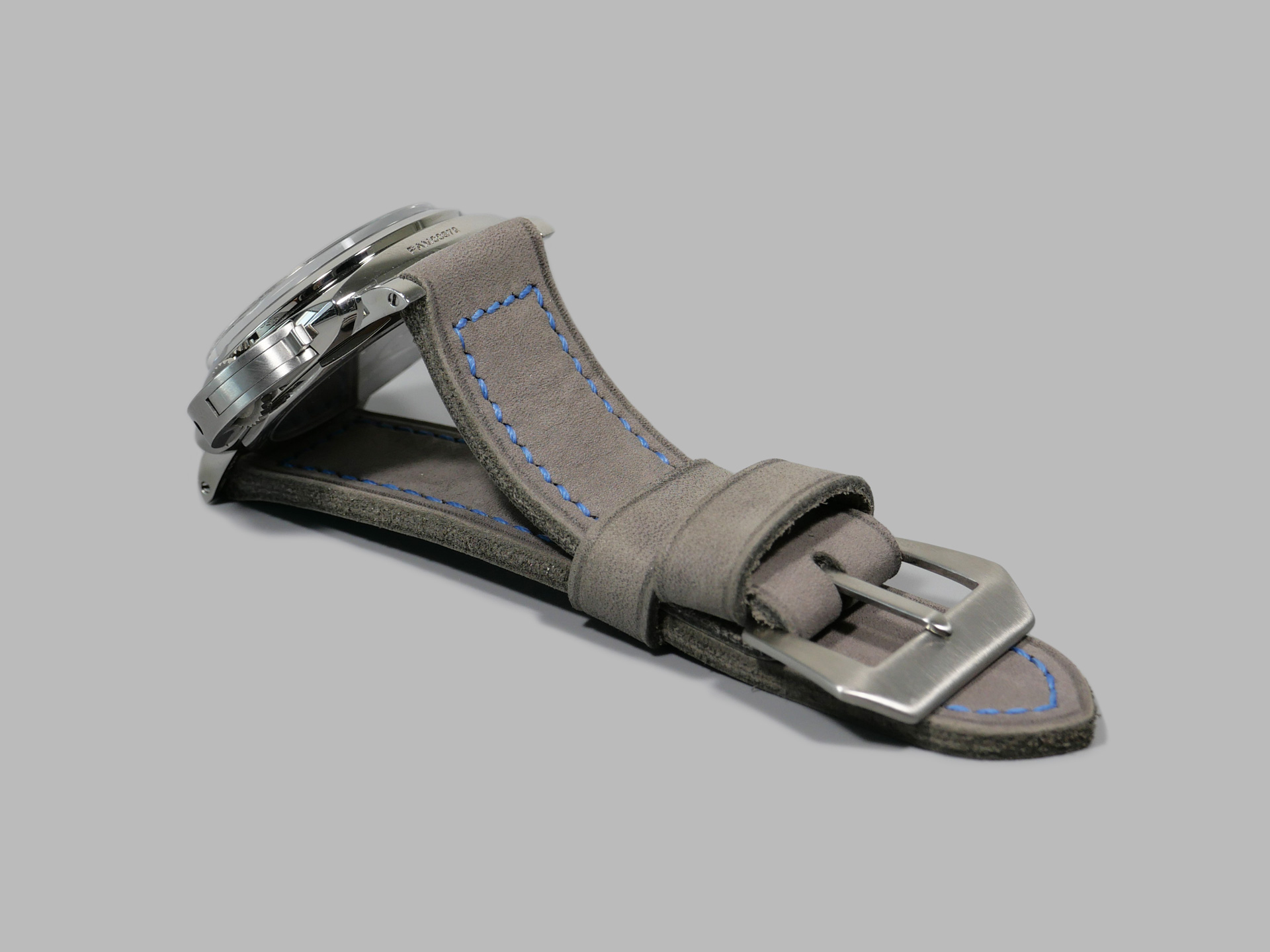 PAM372 with grey leather strap handmade IMAGE