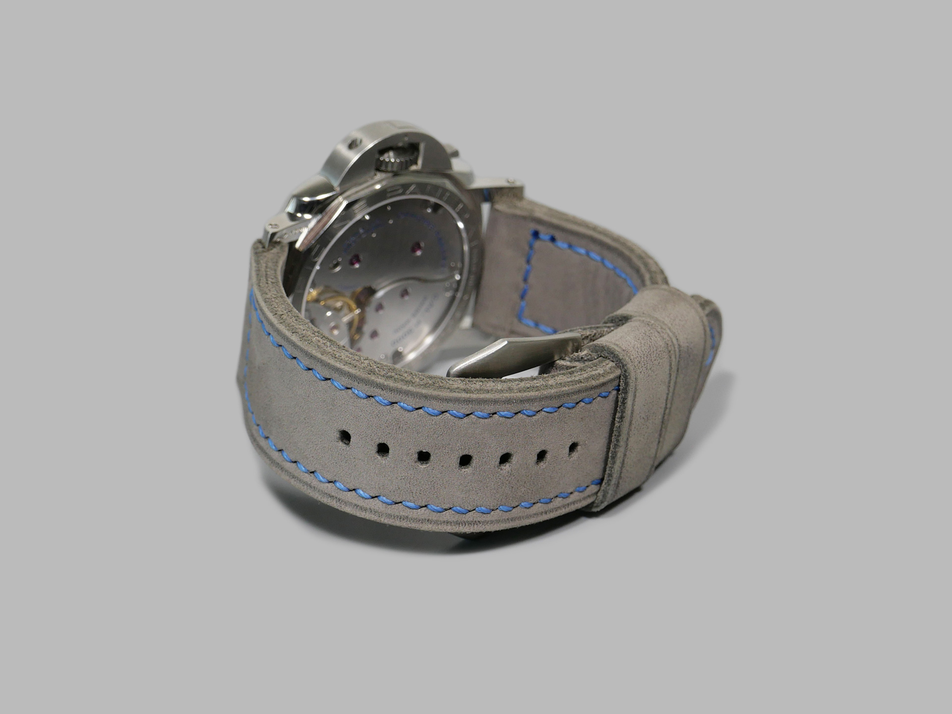 PAM372 with grey leather strap handmade IMAGE