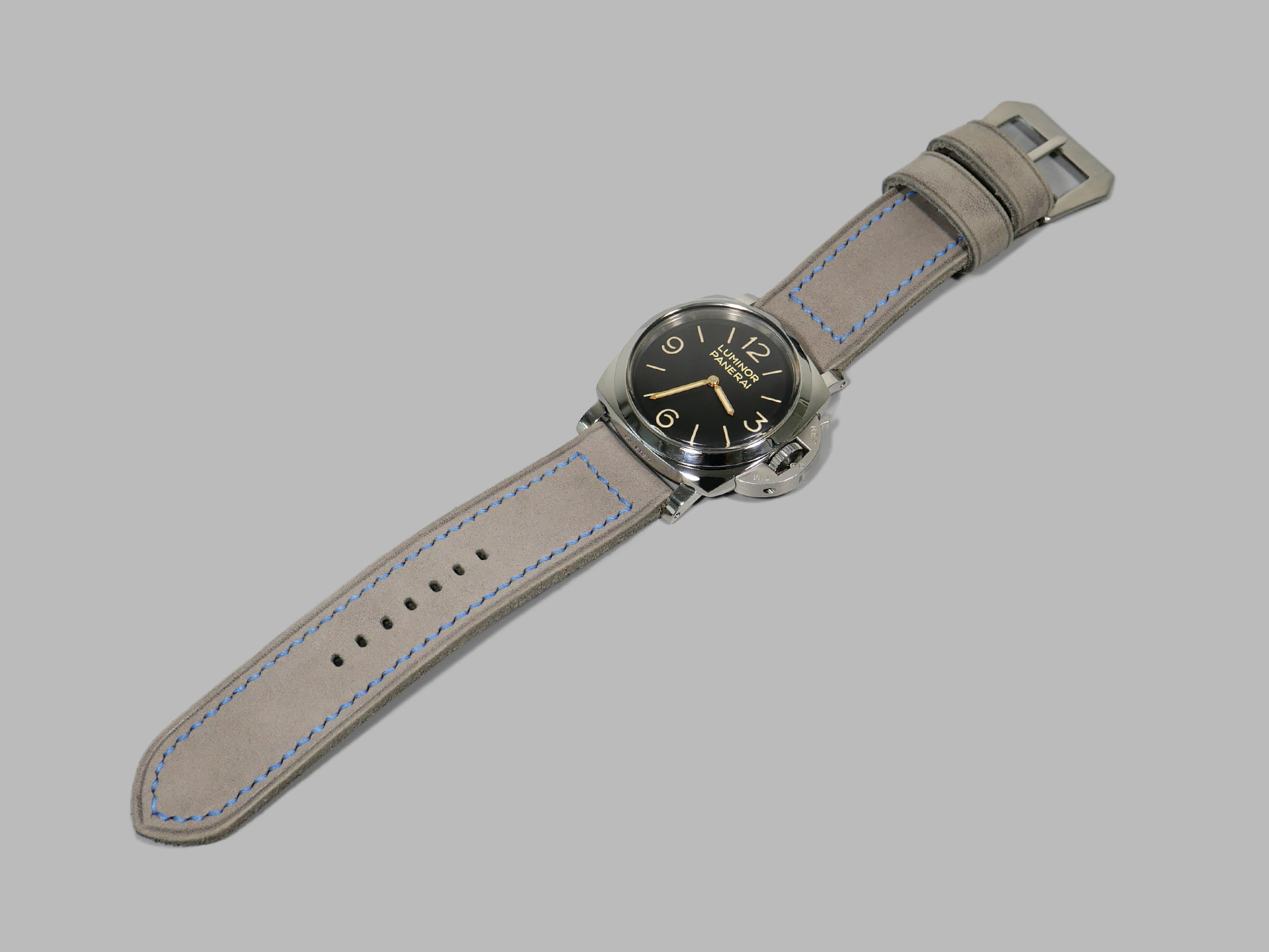 PAM372 with grey leather strap handmade IMAGE