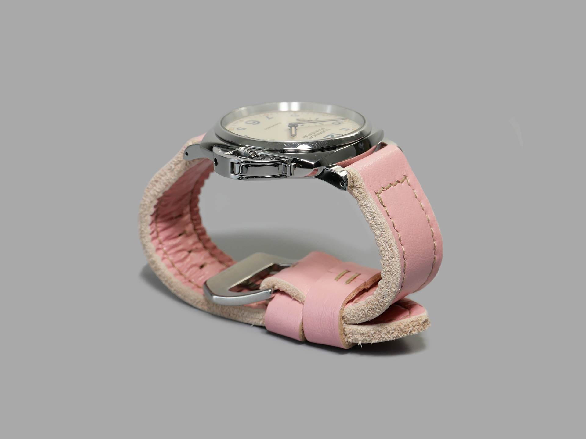 42mm Panerai Luminor with Pink Strap IMAGE